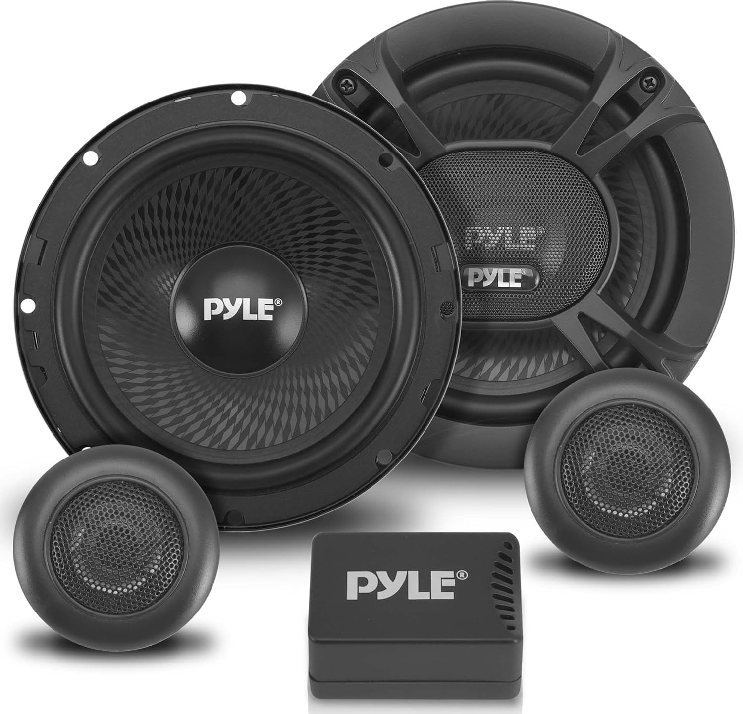 Pyle 2-Way Car Stereo Speaker System - 360W 6.5 Inch Universal Pro Audio Car Speaker OEM Quick Replacement Component Speaker Vehicle Door/Side Panel Mount Compatible w/Crossover Network PL6150BK