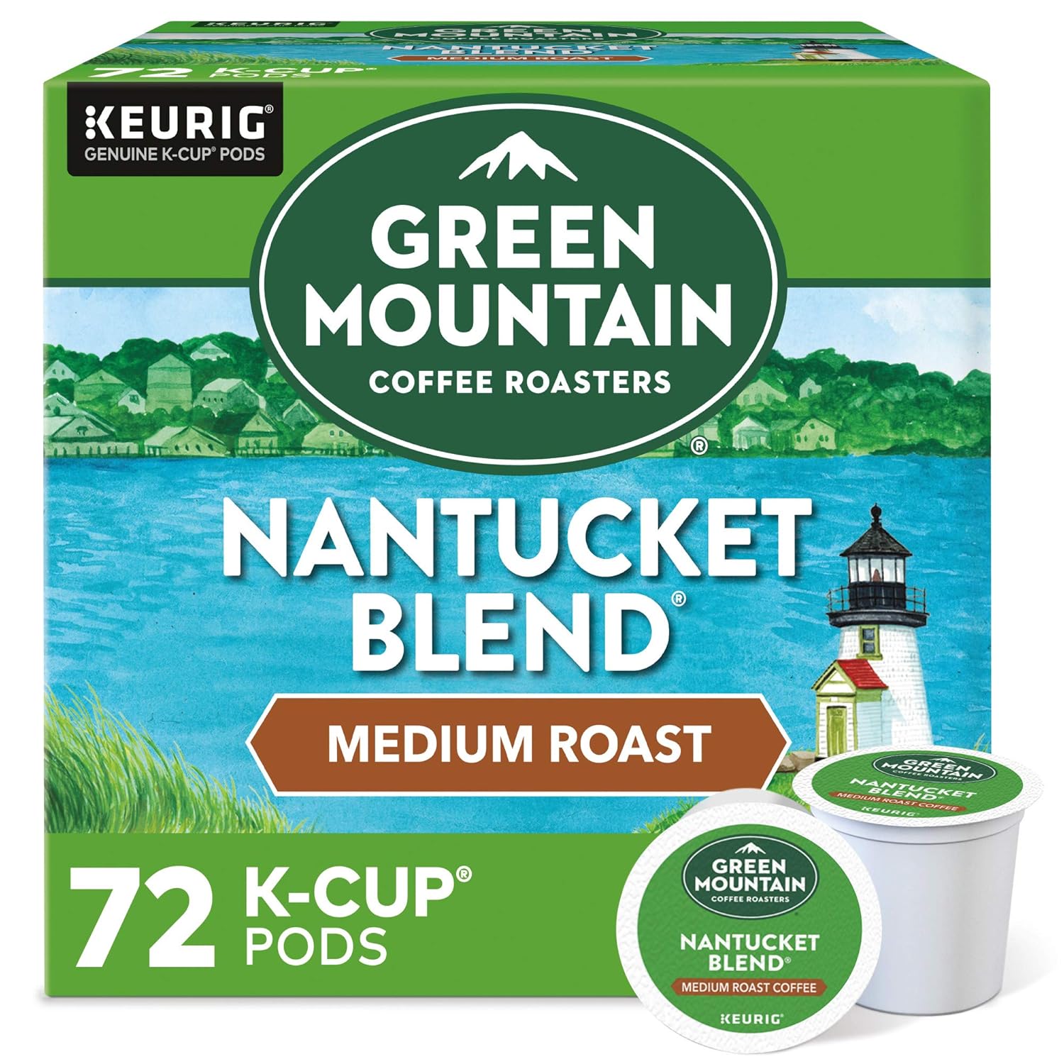 Green Mountain Coffee Roasters Nantucket Blend, Single-Serve Keurig K-Cup Pods, Medium Roast Coffee Pods, 72 Count