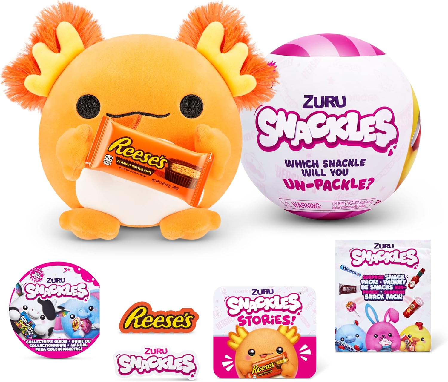 ZURU Snackles Small Sized 5.5 inch Snackle Plush by ZURU (Random Surprise), Cuddly Squishy Comfort 5.5 inch Plush with License Snack Brand Accessory