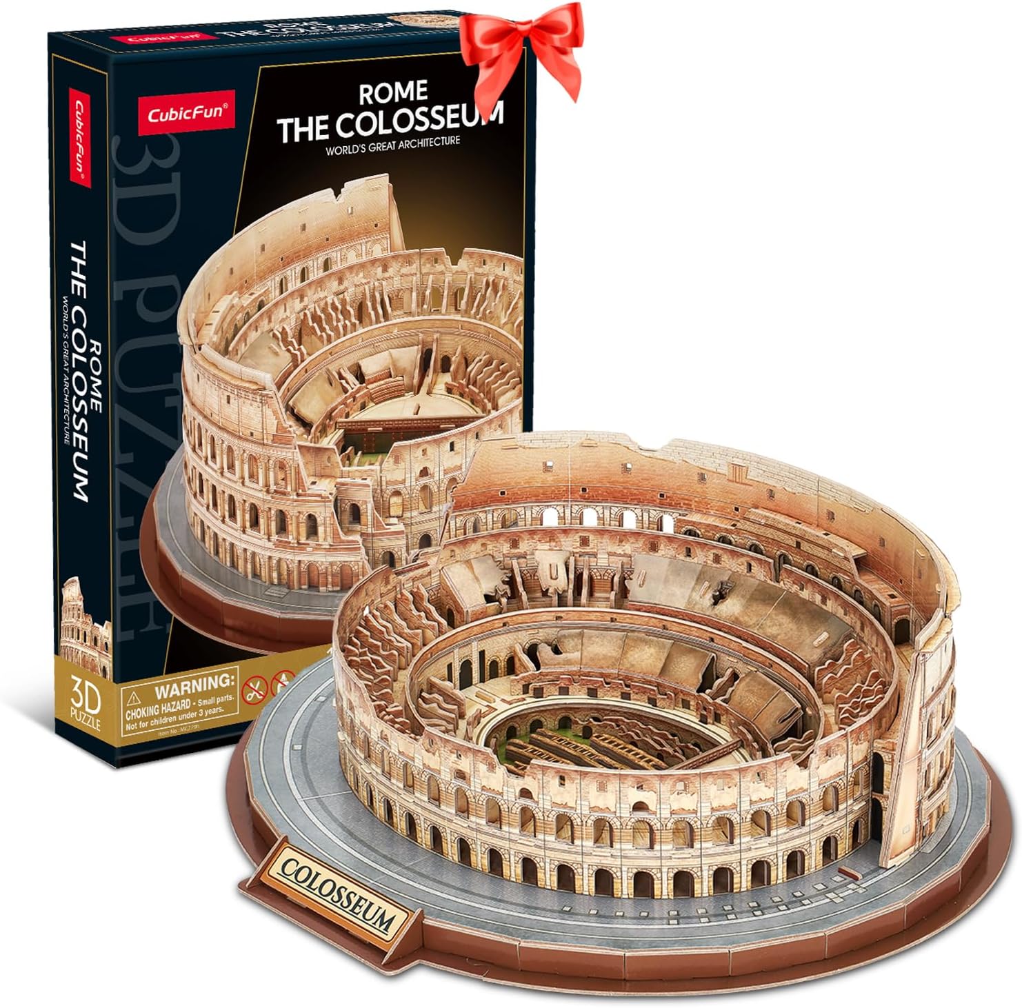 CubicFun 3D Puzzles for Adults Kids New Version Italy Rome Colosseum Jigsaw Puzzle DIY Building Model Kit Easter Gift for Boys Girls Age 10+, 163 Pieces Puzzles for Kids Ages 8-10 Dad's Gift