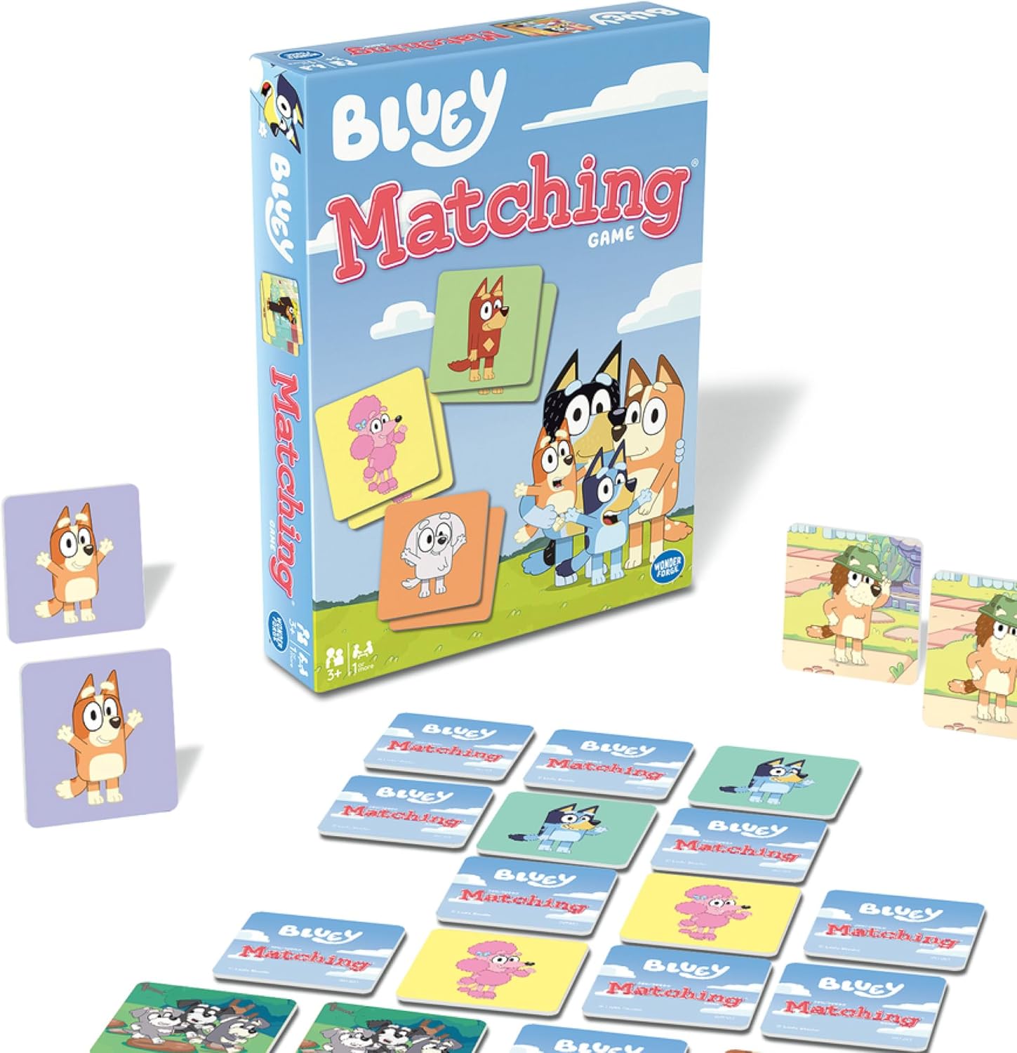 Wonder Forge Bluey Matching Game - Family & Toddler Games - Educational Toys - Memory & Brain Games for Kids Ages 3-5, Indoor Recess