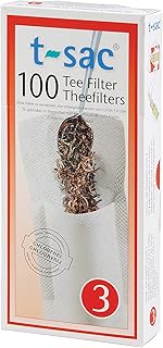 T-Sac Tea Filter Bags, Disposable Tea Infuser, Number 3-Size, 3 to 8-Cup Capacity, Set of 100