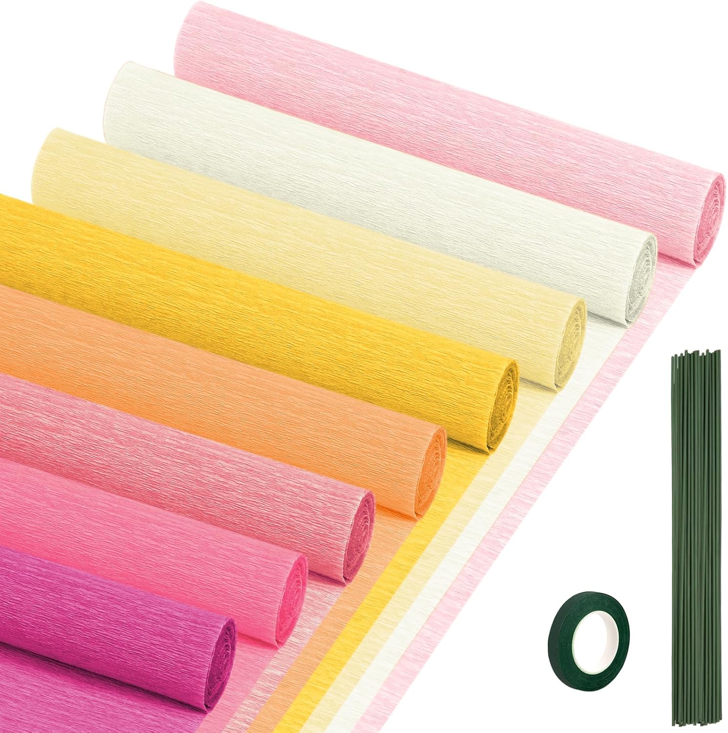 Crepe Paper Streamers 8 Rolls, 10 x 98Inch 8 Pink Colors
