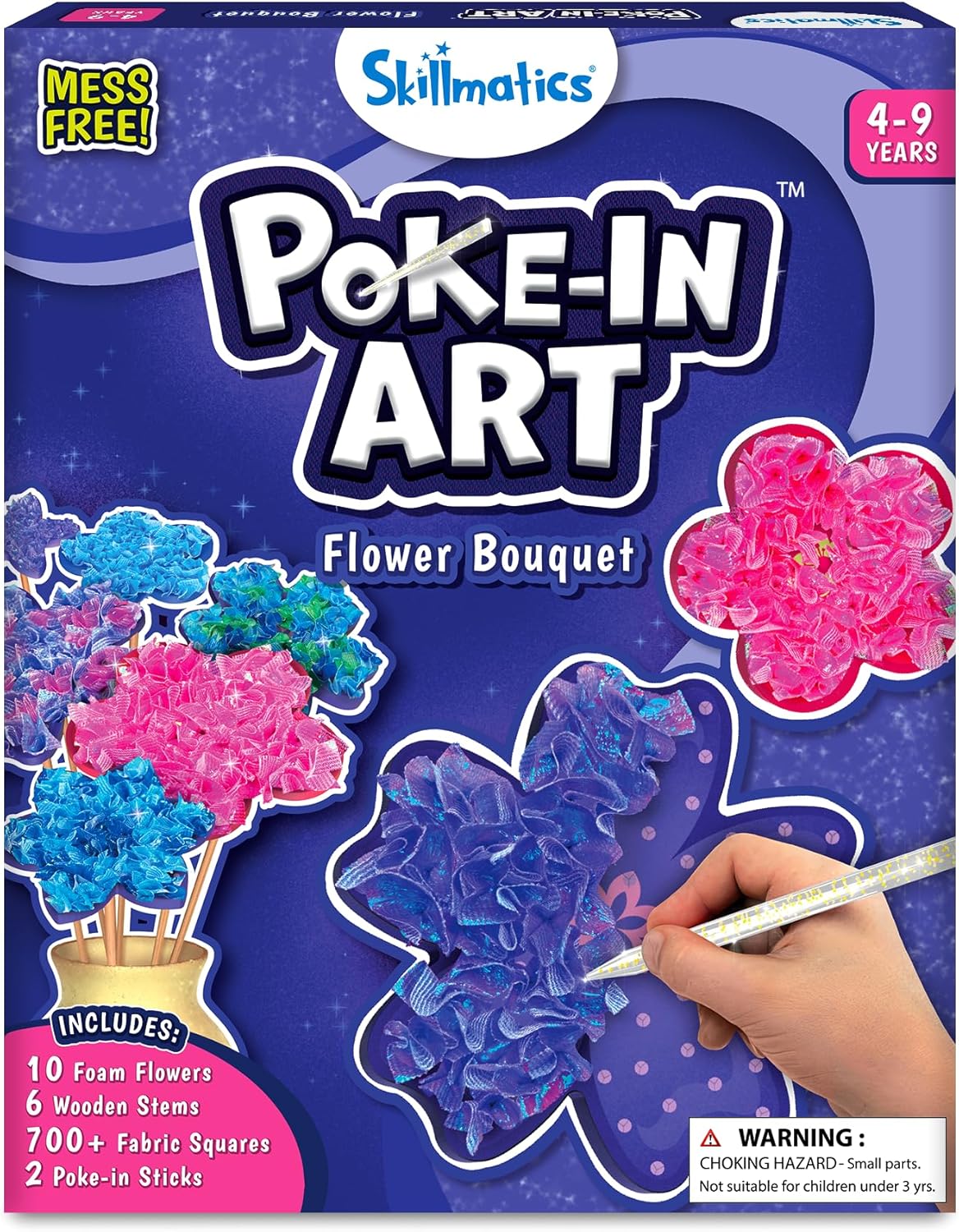 Skillmatics Poke-in Art - Flower Bouquet, Mess-Free Fun for Kids, DIY Craft Kits, Creative Activity, Gifts for Girls & Boys Ages 4, 5, 6, 7, 8, 9