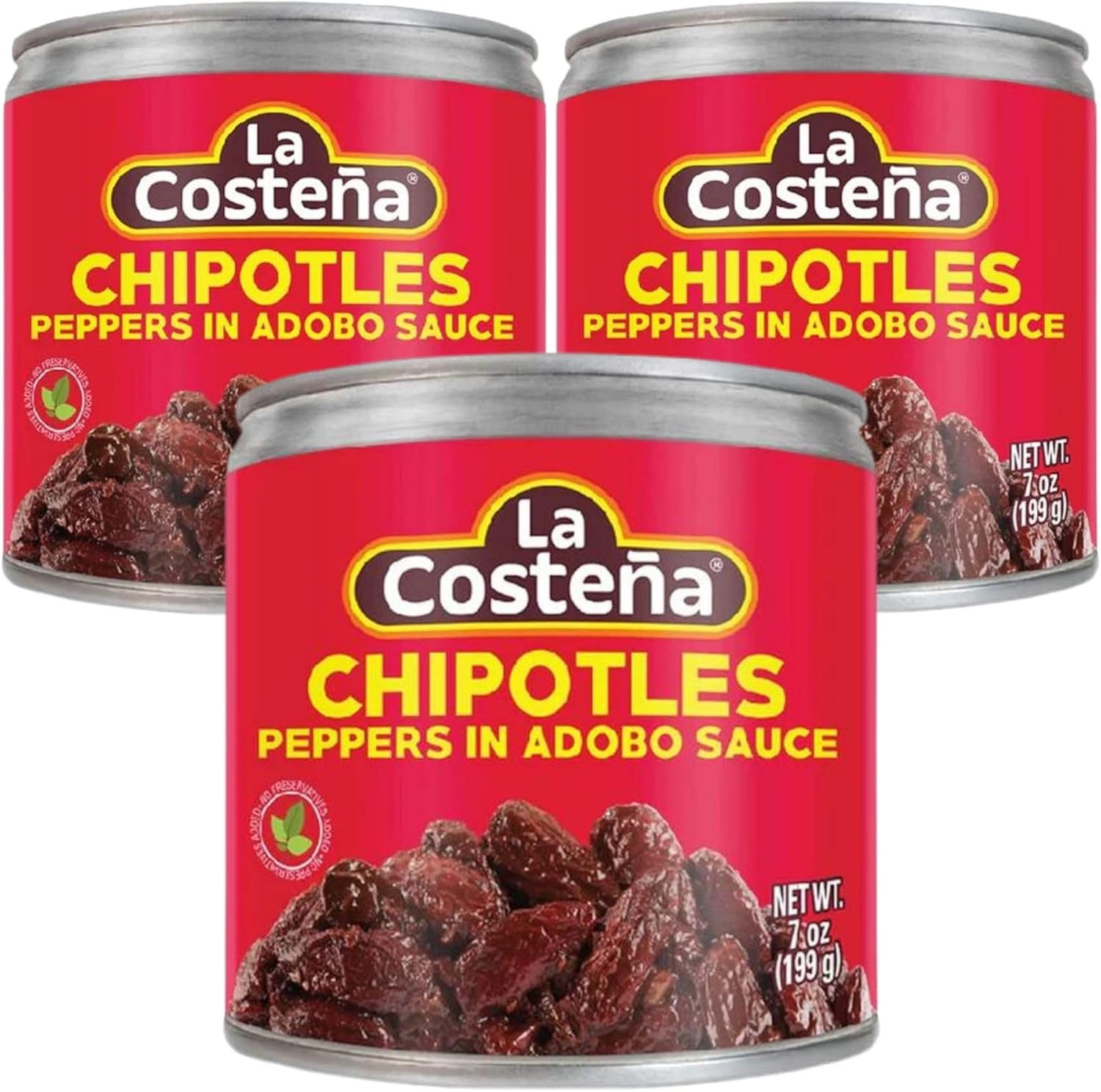 La Costena Bundle of 3 x La Costena Chipotles Peppers In Adobo Sauce 199g