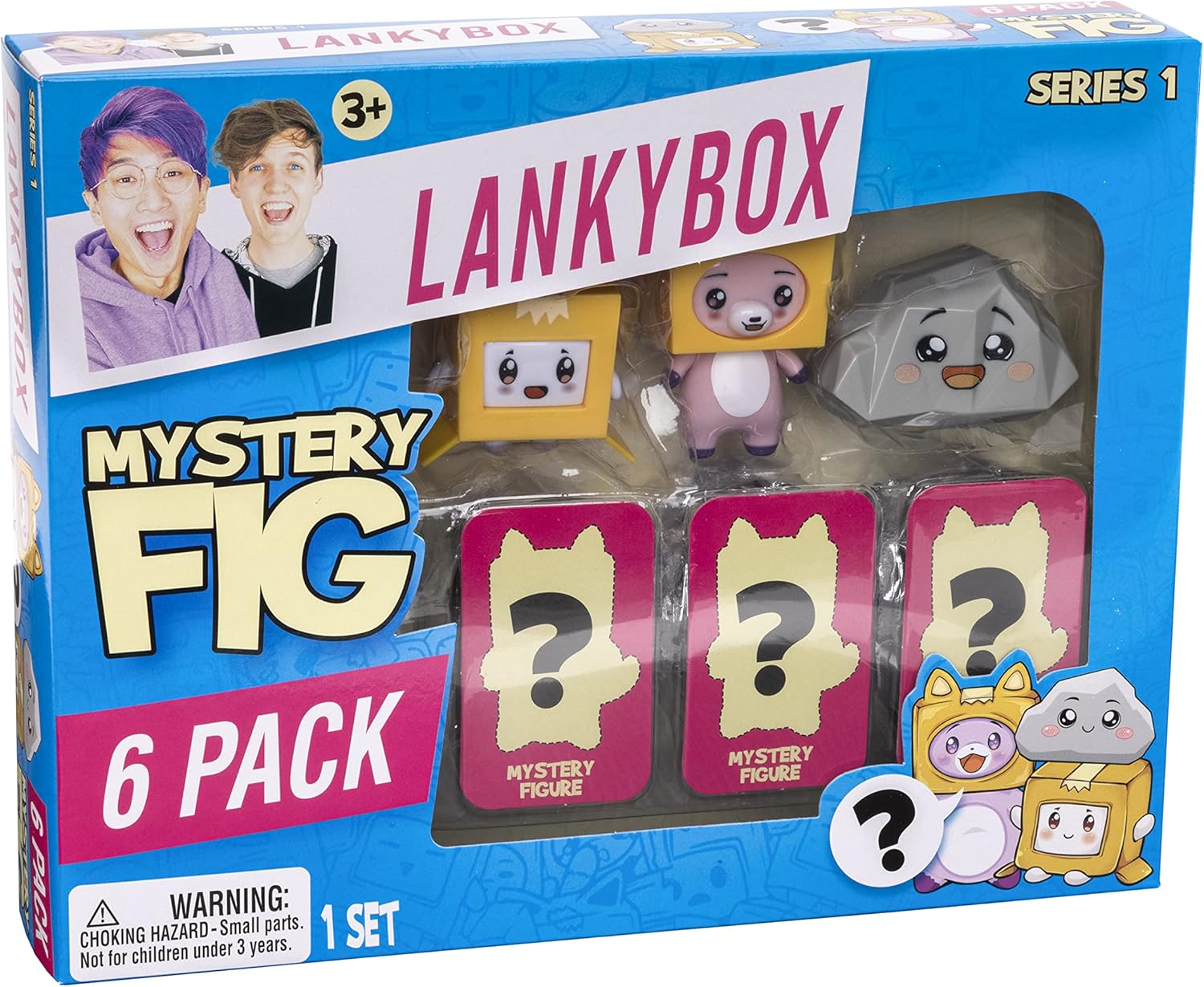 LankyBox Mystery Figure - 6 Pack. The Biggest Fans, 6 Of 10 Possible Figures Including Foxy, Rocky, And Ultra-Rare Canny, Which Will You Get?, Multicolored