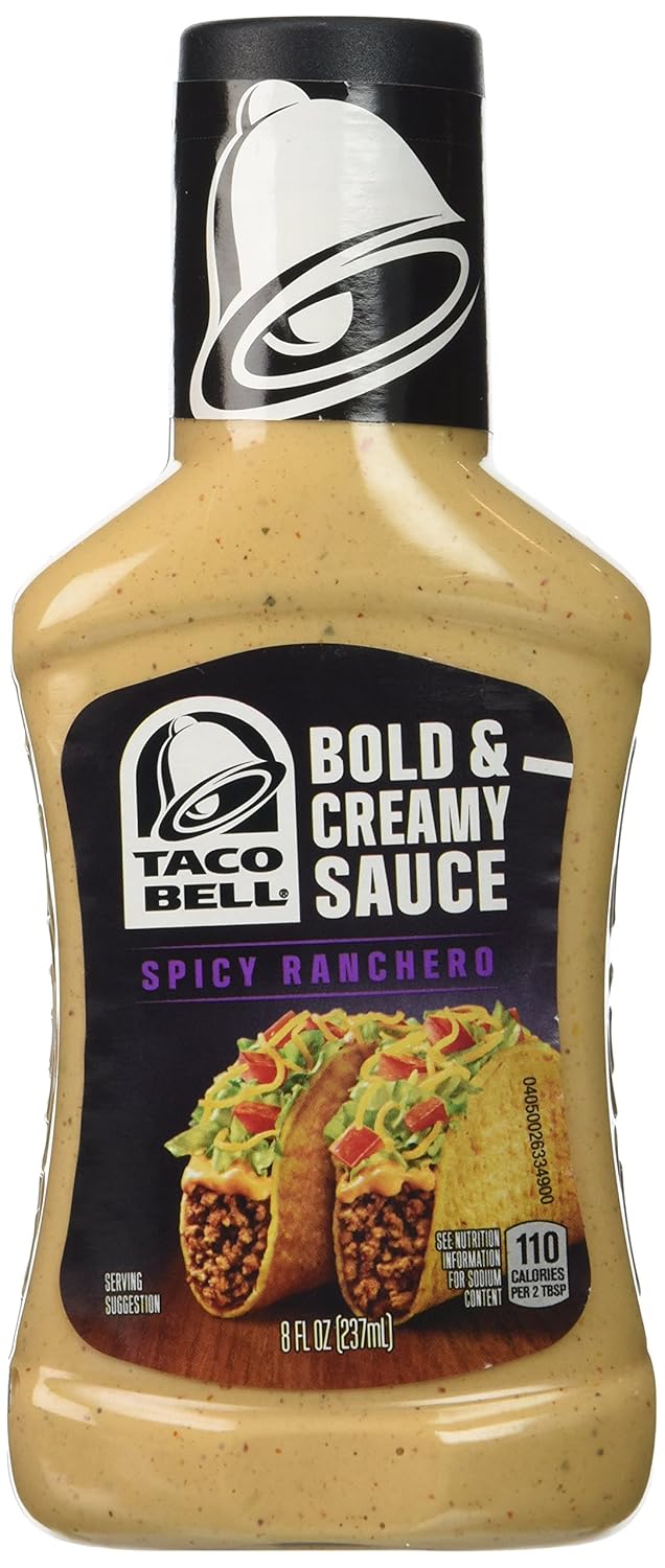 Taco Bell Bold & Creamy, Spicy Ranchero Sauce, 8 Oz bottle