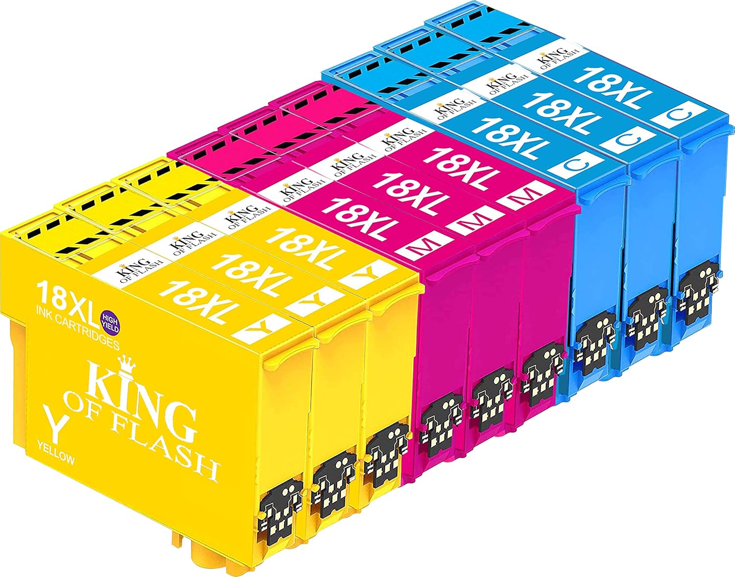 KING OF FLASH Replacement for Epson 18 18XL Ink Cartridges Compatible for Epson Expression Home XP-425 XP-422 XP-415 XP-412 XP-325 XP-322 XP-315 XP-312 XP-225 XP-215 XP-212 XP-405