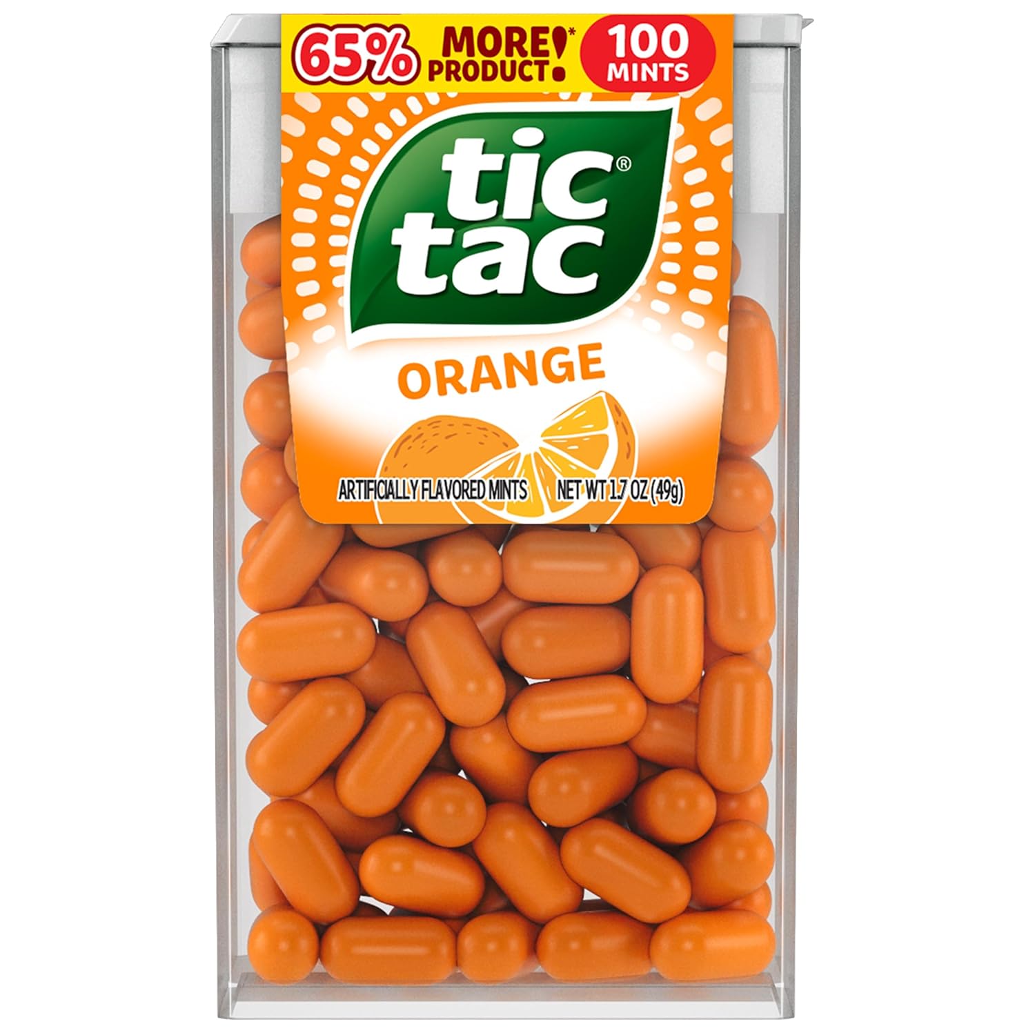 Tic Tac Orange Mints, Bulk 12 Pack, On-The-Go Refreshment, 1.7 oz Each
