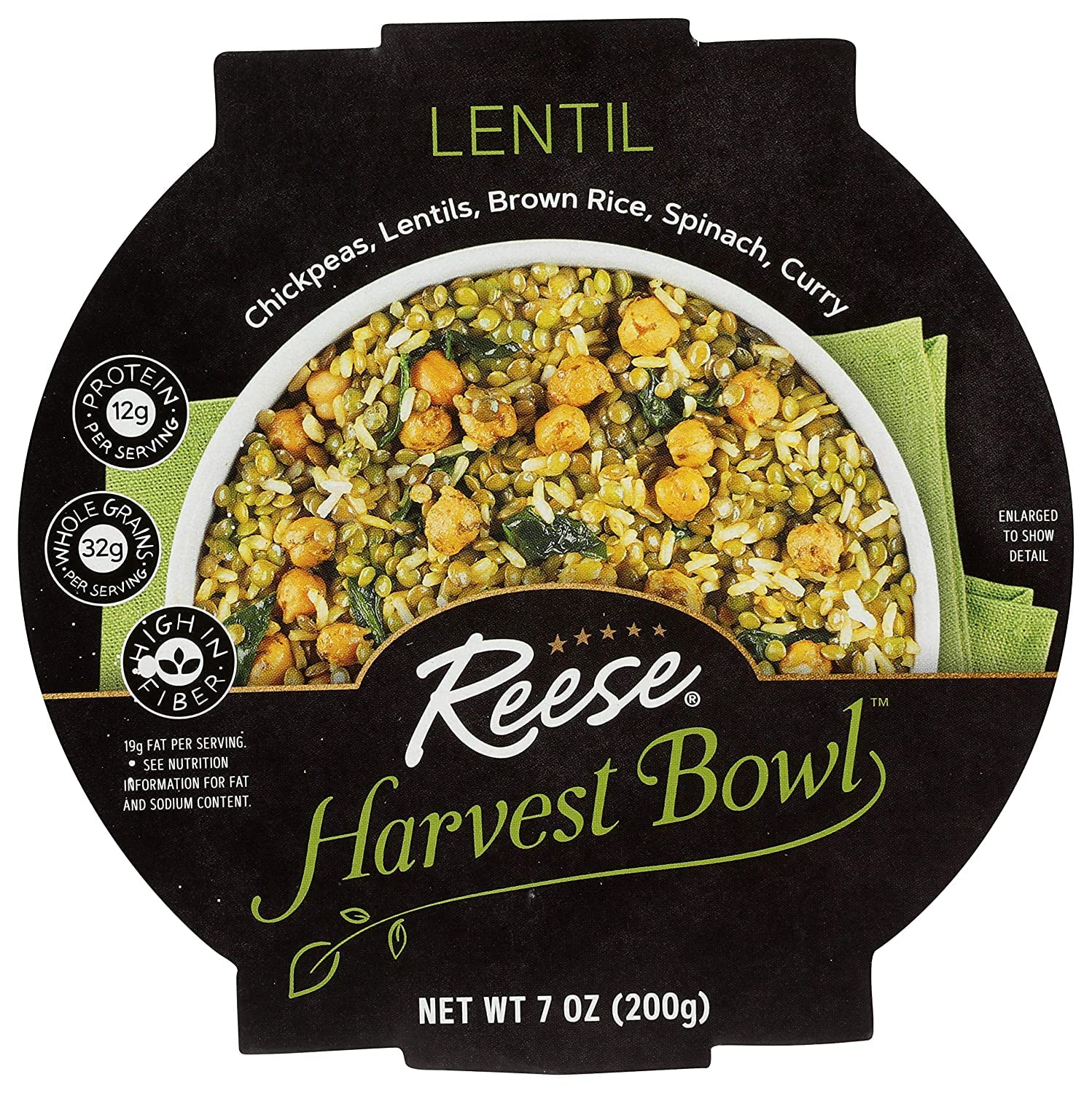 Reese Lentil Harvest Bowl | Chickpeas, Brown Rice, Spinach | High in Fiber & Protein (Pack of 8)