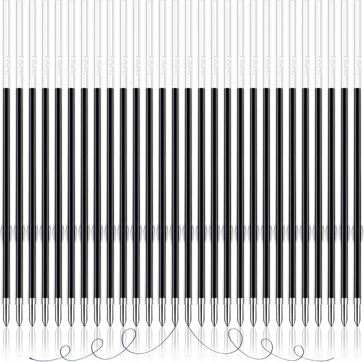 JANYUN 100 Pieces Ink Pen Refills Replaceable, 0.7mm Ballpoint Pen Refills 107 mm in Length Black Ink Refills Smooth Writing Pen Refills for Journal Writing Office School Supplies (Black)