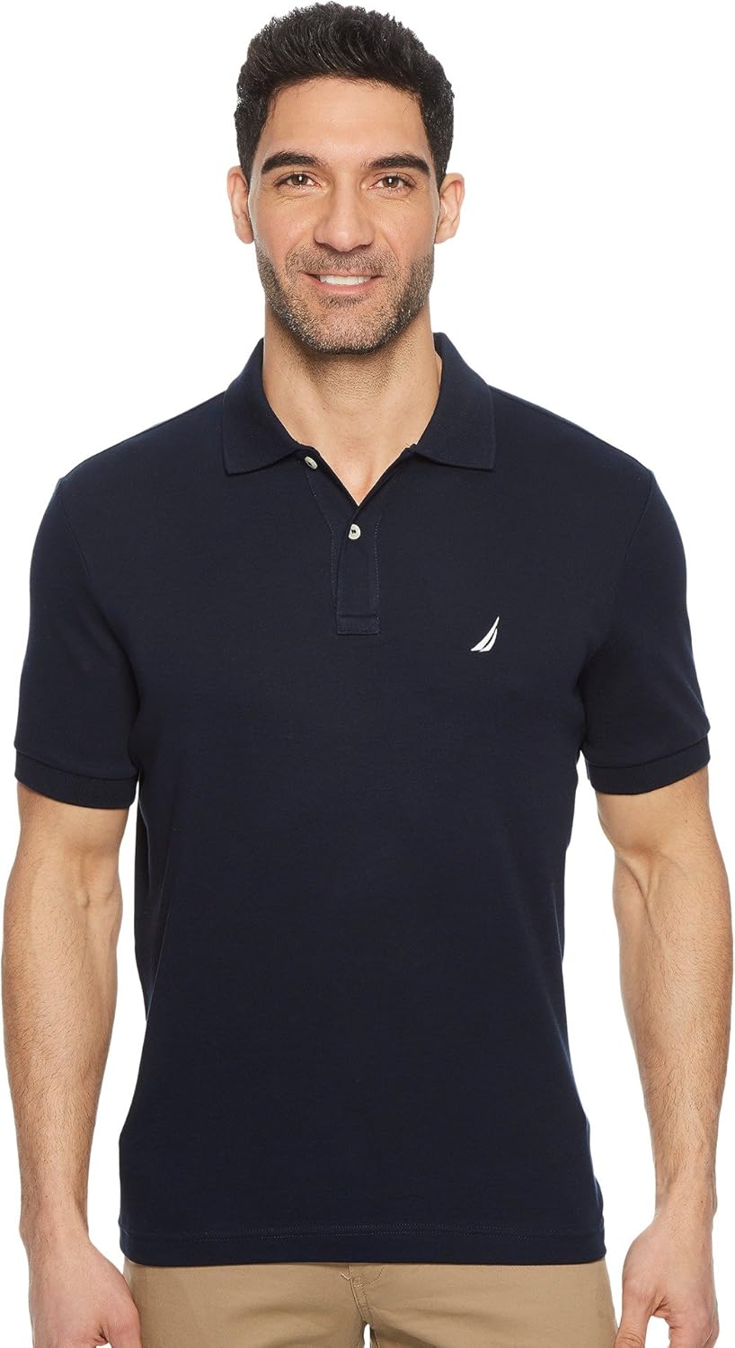 Nautica Men's Classic Fit Short Sleeve Solid Soft Cotton Polo Shirt