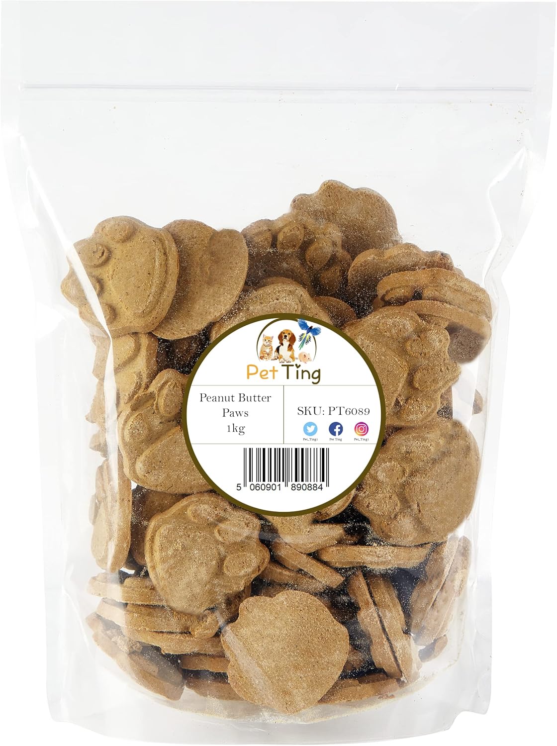 Premium Peanut Butter Paws Dog Treat 1kg (Peanut Butter Paws)