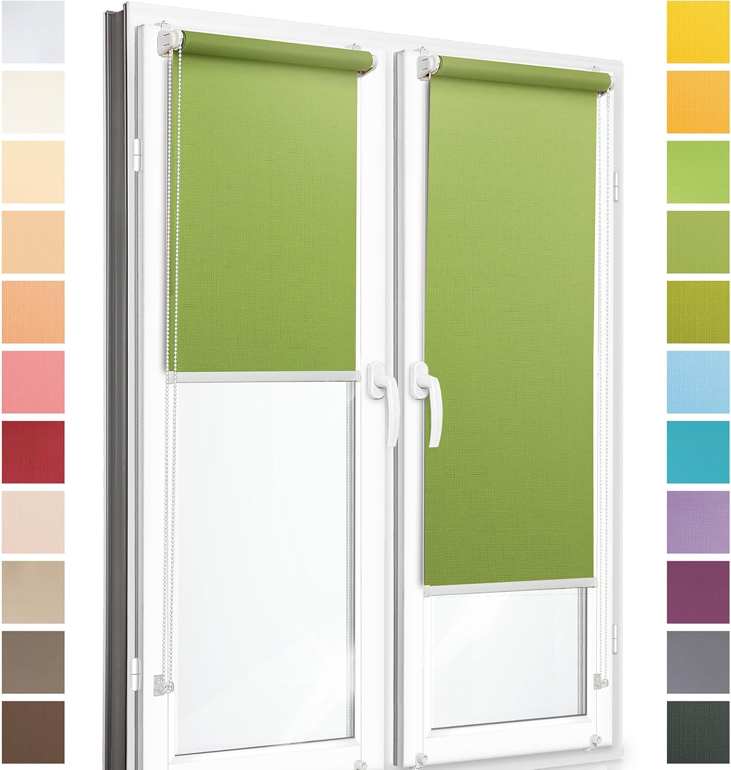 Concept Blinds CUSTOMISED Roller Blinds - Quick and Easy Assembly with NO DRILLING – Roller Blinds for Windows – Made-to-measure roller shades - Translucent roller shades (Width from 90 cm to 150 cm)