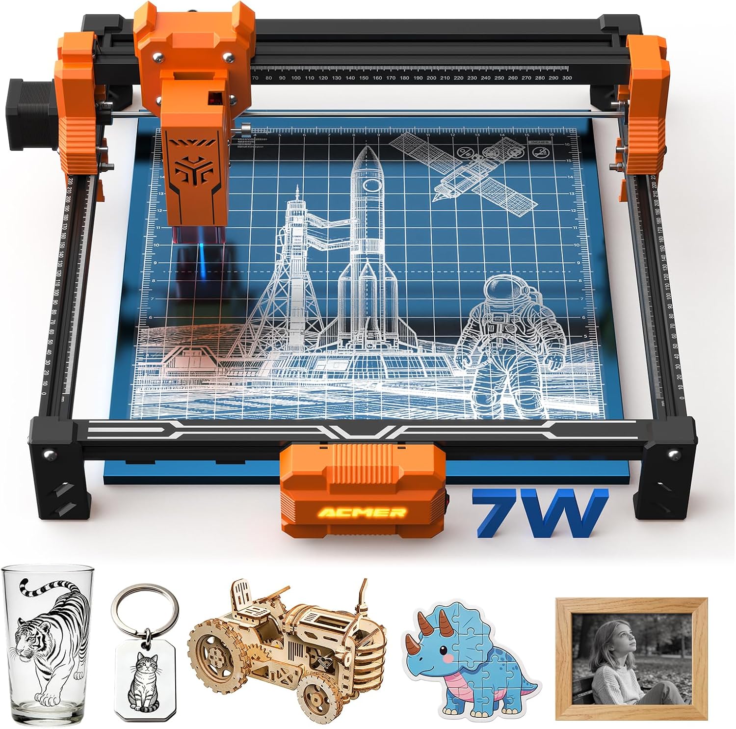 ACMER S2 Laser Engraver, 7000mW Laser Cutter Engraving Machine