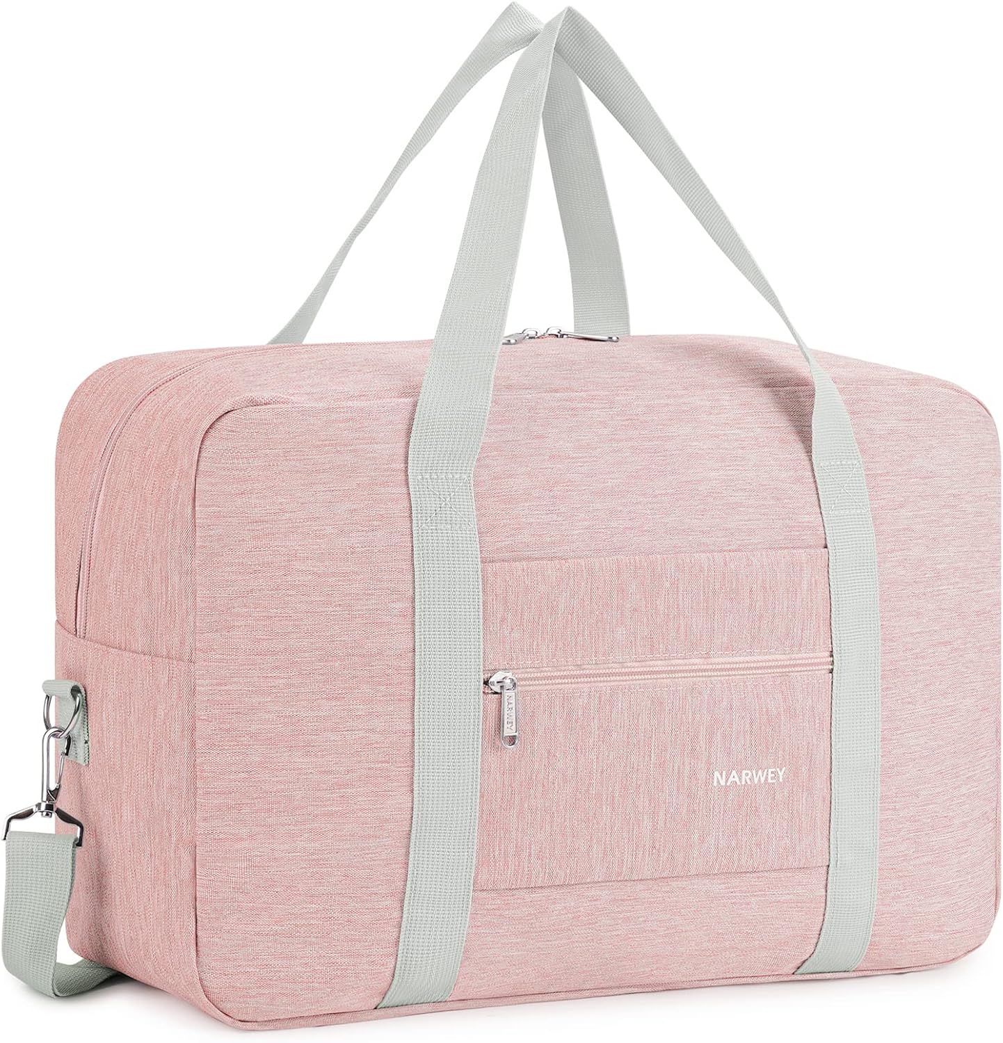 for Easyjet Airlines Cabin Bag 45x36x20 Underseat Foldable Travel Duffel Bag Holdall Tote Carry on Luggage Overnight for Women and Men 25L (Thick Series Pink (with Shoulder Strap))