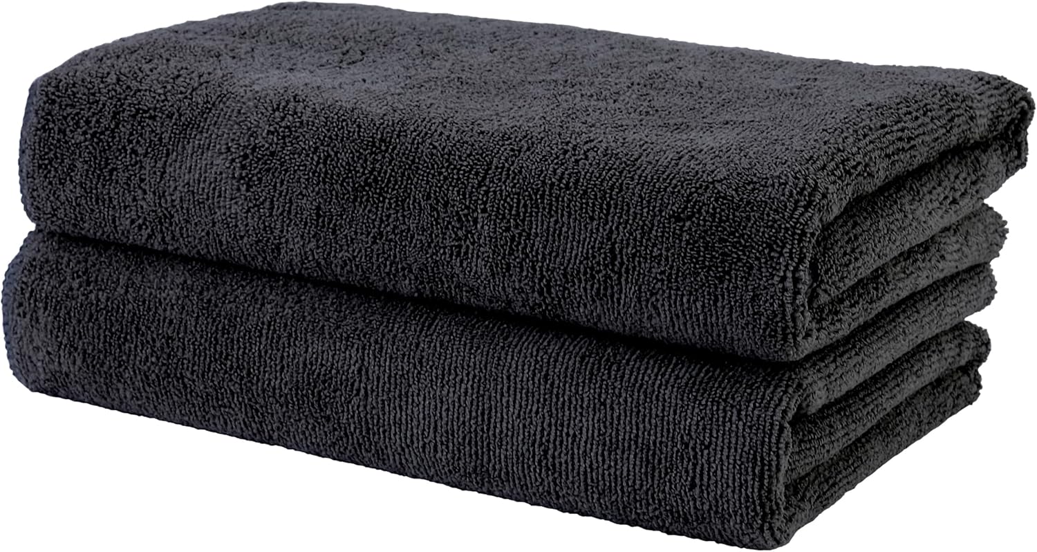 POLYTE Professional Quick Dry Lint Free Microfibre Hair Drying Salon Towel, 50x101 cm, 2 Pack