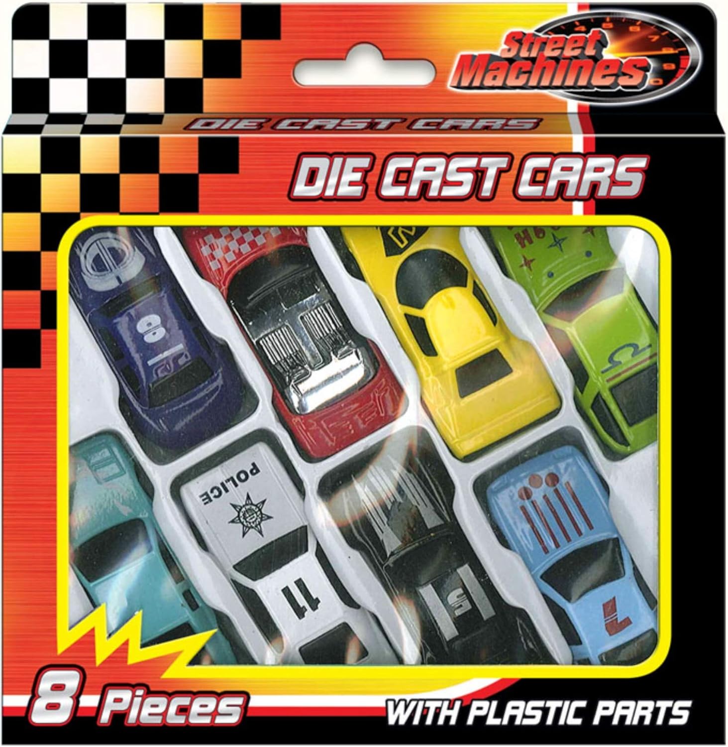 KandyToys Kids Age 3+ Die Cast Metal Toy Cars - 8 Piece Racing Cars Convertible Toy Car Pack