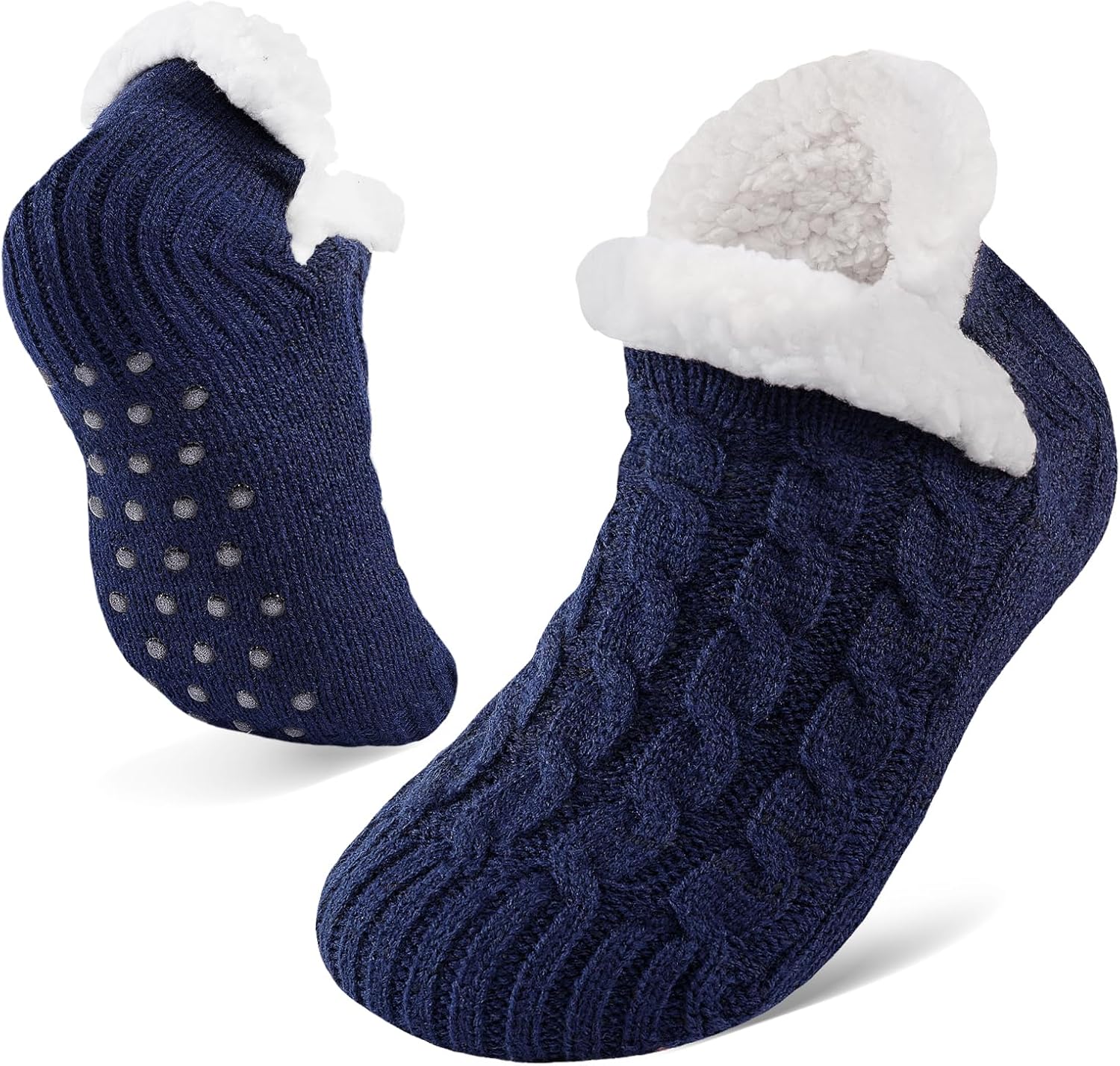 Niorasen Fluffy Slipper Socks Women Men, Valentines Gifts for Her, Warm Bed Socks with Grippers, Thick Cosy Non-Slip Winter Sock, Ladies Girls Women Gift for Christmas, UK 4-9