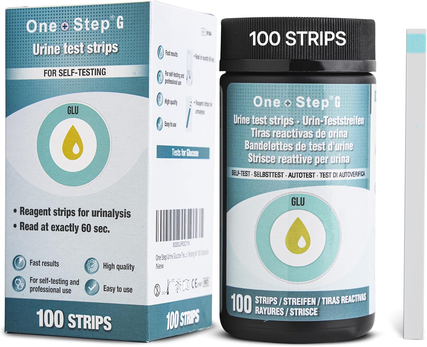 One Step: Glucose Urine 100 Dipstick Test Strips - Ideal for Quick and Easy Diabetes Testing
