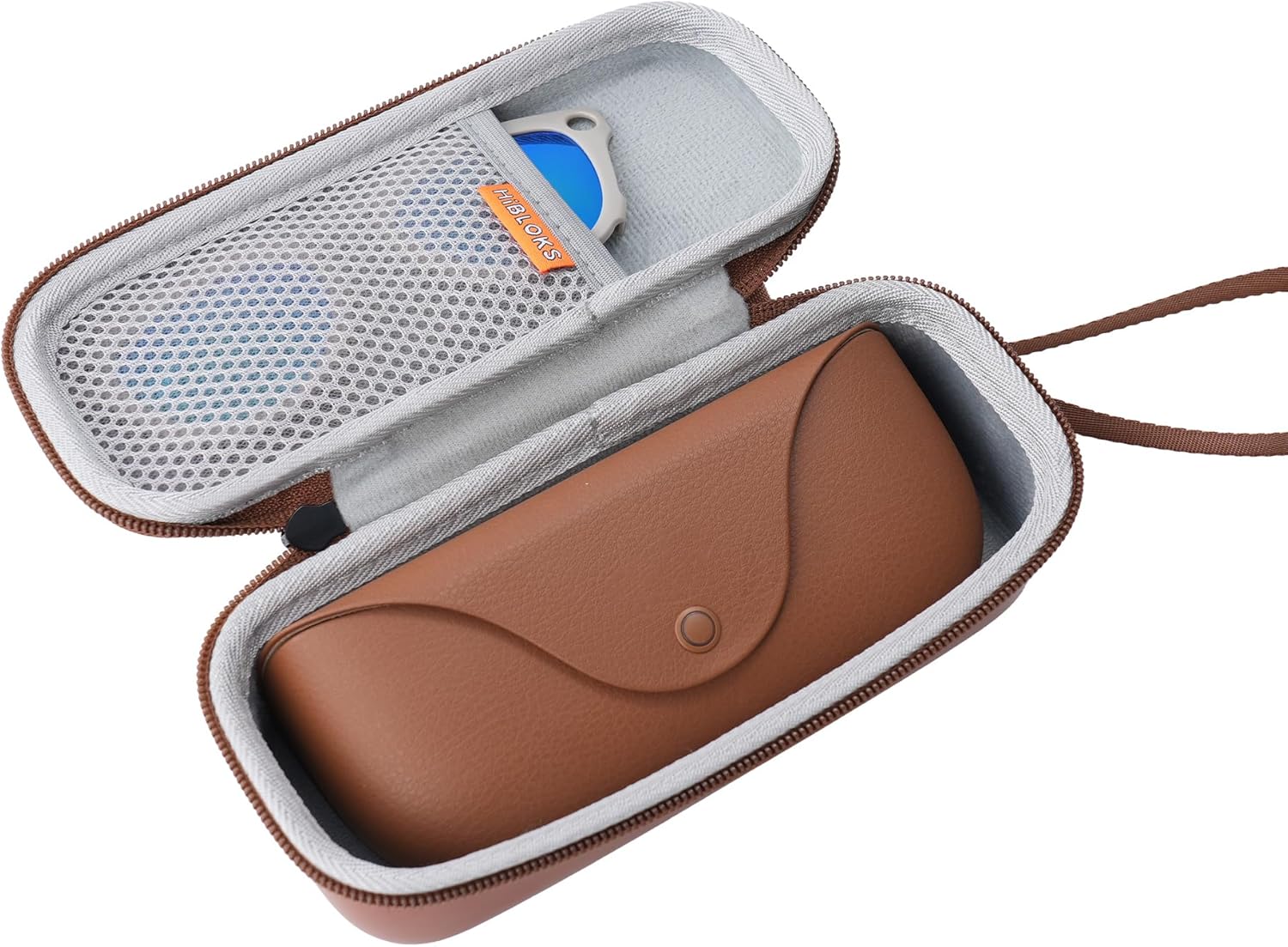 RCstyle Hard Carrying Case for Ray-Ban Meta Wayfarer/Skyler/Headliner Smart Glasses Charging case, Travel Case Portable Bag Compatible with RayBan Sunglasses Accessories, Brown