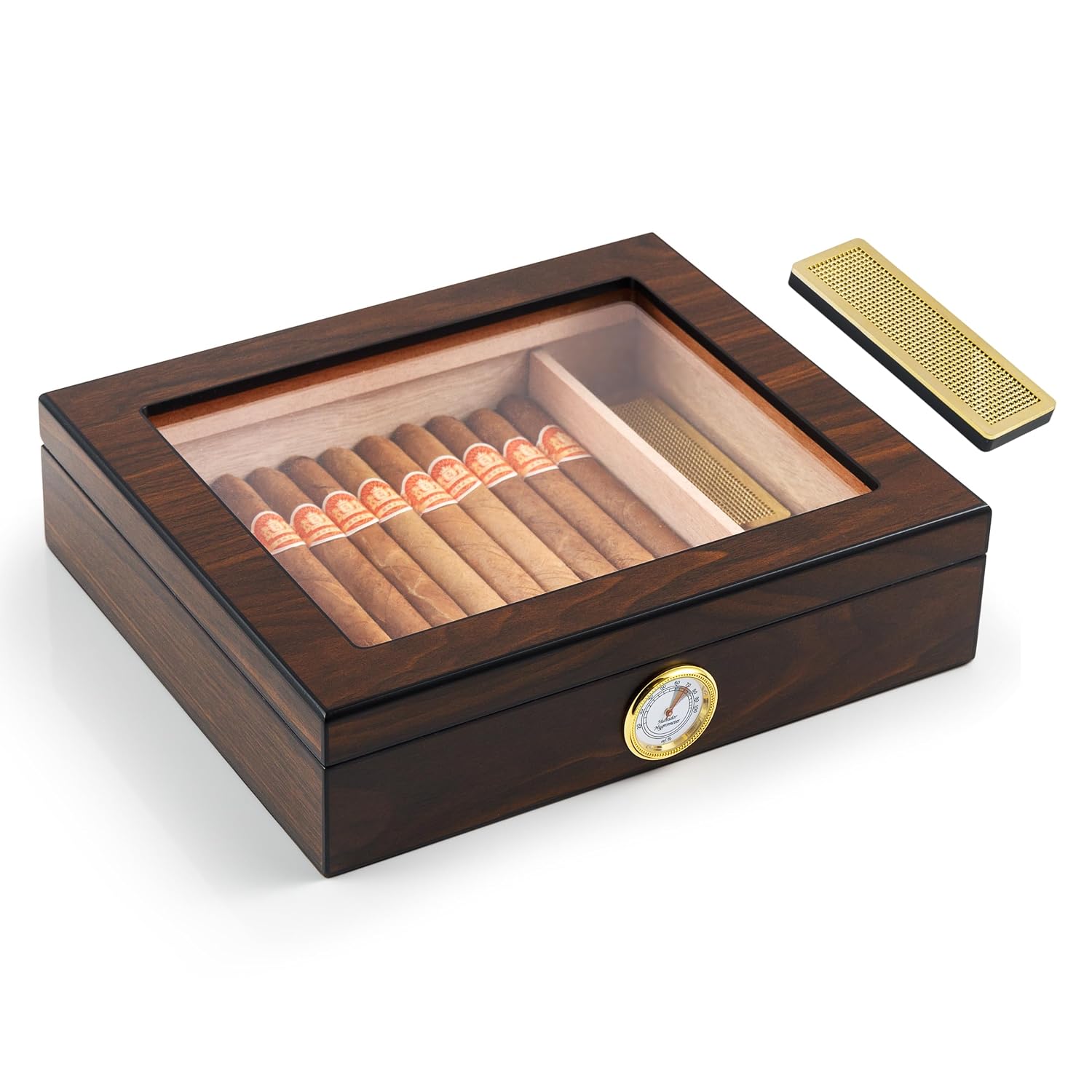 Woodronic Cigar Humidor Box, Desktop Humidors with Spanish Cedar Lining