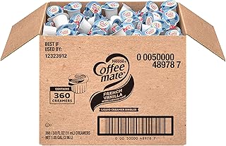 Nestle Coffee mate Coffee Creamer, French Vanilla, Liquid Creamer Singles, Non Dairy, No Refrigeration, 0.375 fl oz Tubs (Pack of 360)
