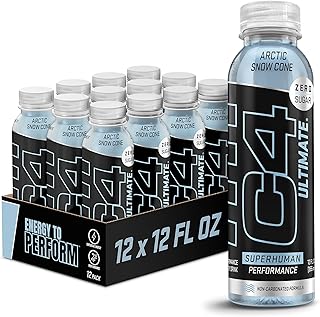 Cellucor C4 Ultimate Non-Carbonated Zero Sugar Energy Drink, Pre Workout Drink + Beta Alanine, 12 Fl Oz (Pack of 12)