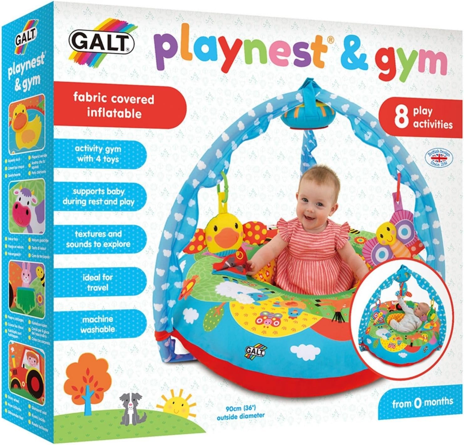 Galt Toys, Playnest & Gym - Farm, Baby Activity Center & Floor Seat