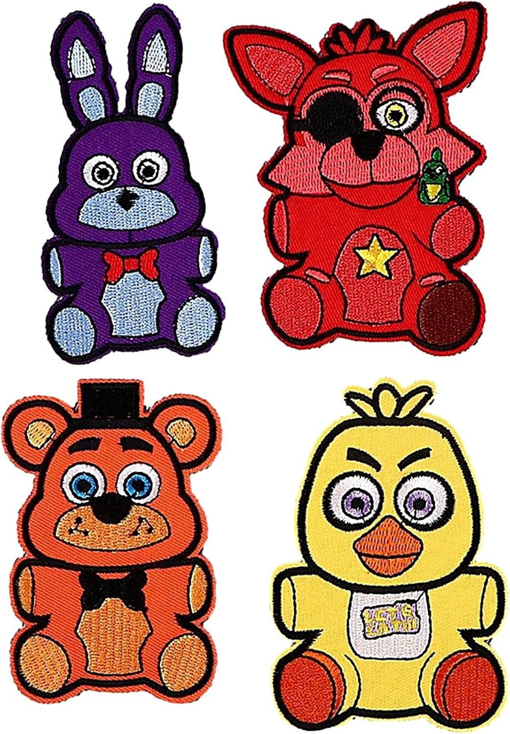 Five Nights Horror at Freddy's Set of 4 Embroidered Patches