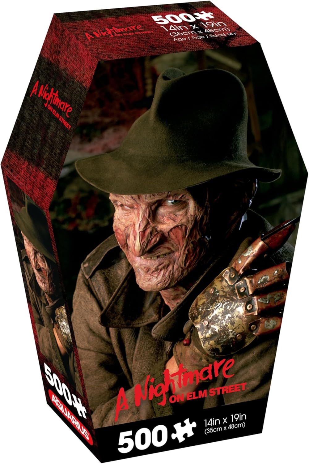 AQUARIUS A Nighmare on Elm St 500pc Coffin 500pc Puzzle Coffin Box (500 Piece Jigsaw Puzzle) - Glare Free - Precision Fit - Officially Licensed Merchandise & Collectibles - 14x19 Inches