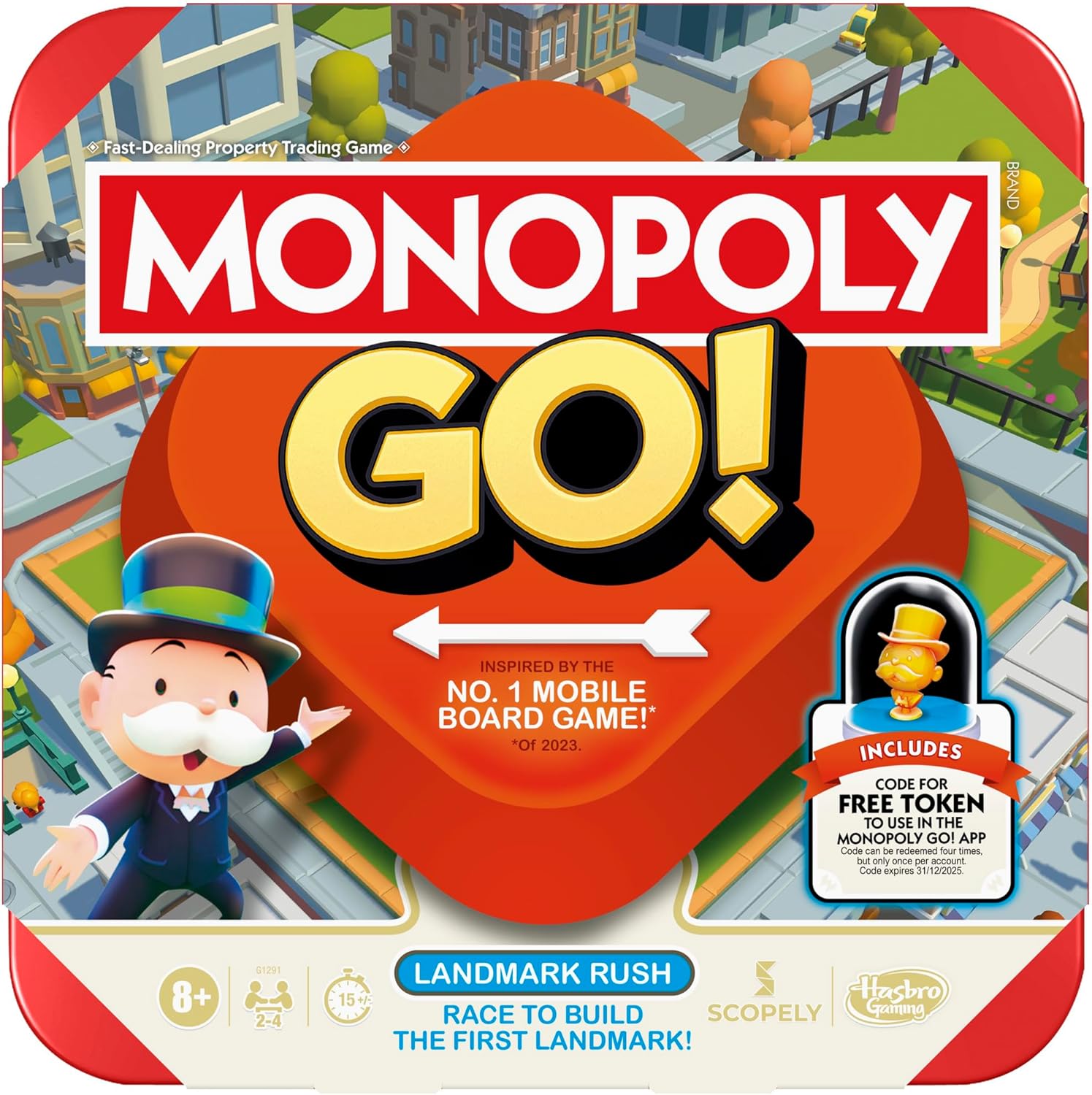 Hasbro Gaming Monopoly GO! Strategy Game for Kids, Family Party Games Age 8+