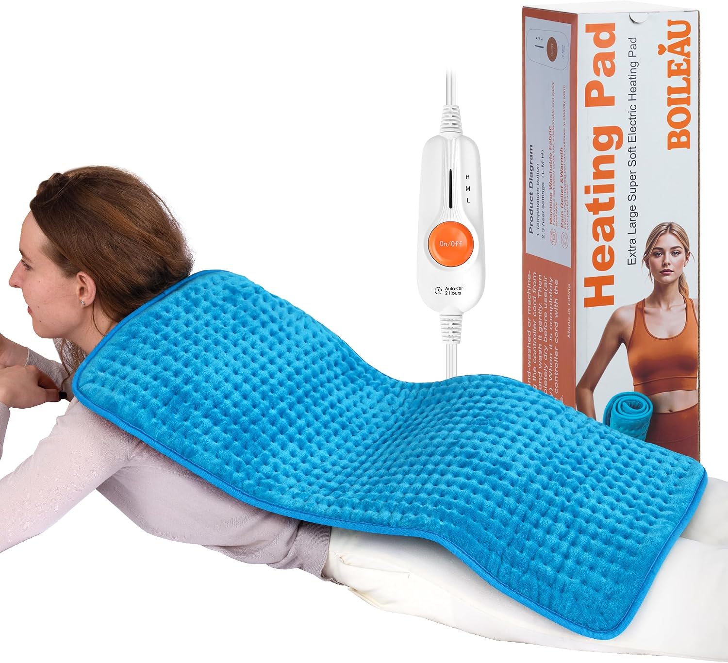 Boileau Electric Heating Pad for Back Pain Relief, Extra Large 17"x33" XXXL