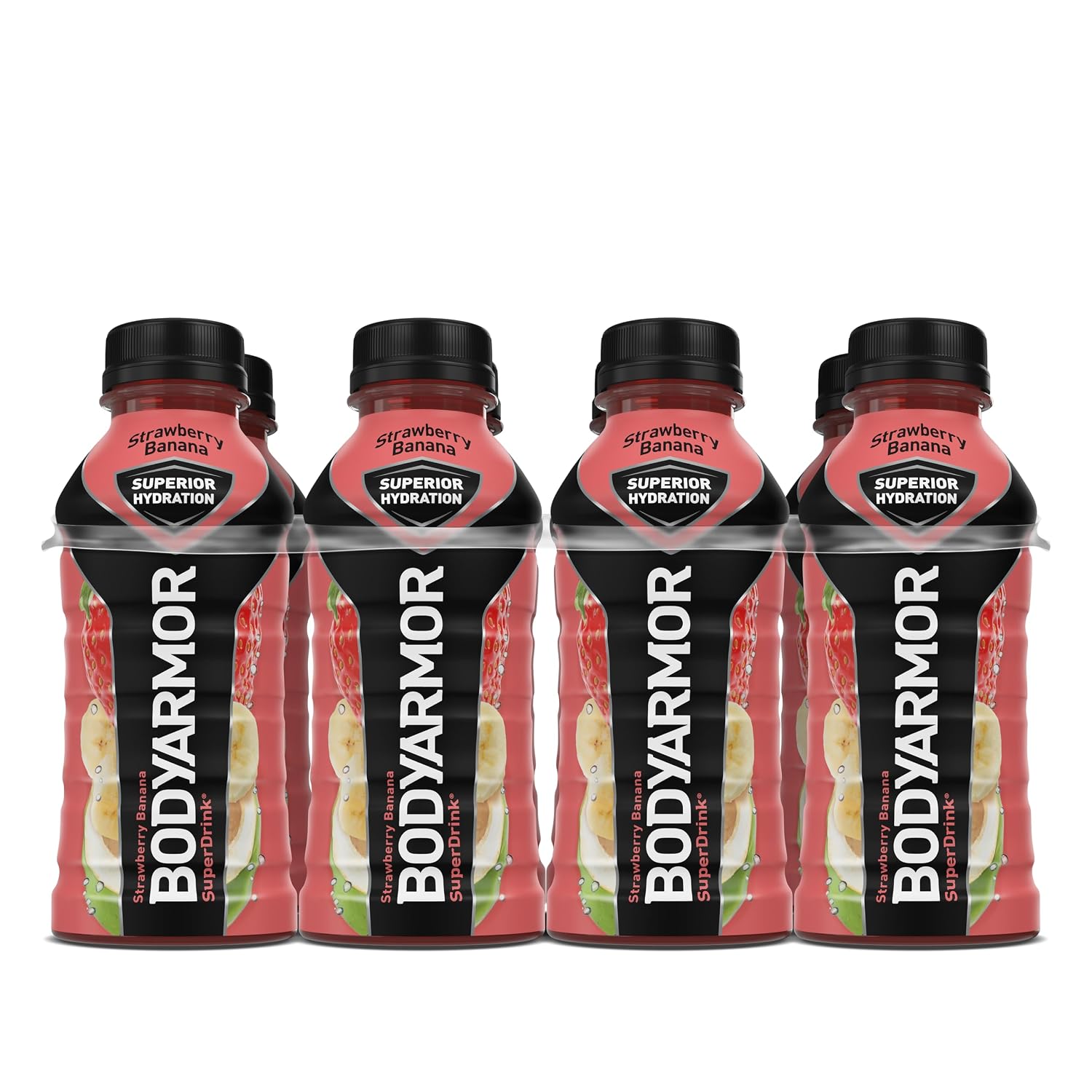 BODYARMOR Sports Drink Sports Beverage, Strawberry Banana, Coconut Water Hydration, Natural Flavors With Vitamins, Potassium-Packed Electrolytes, Perfect For Athletes, 12 Fl Oz (Pack of 8)