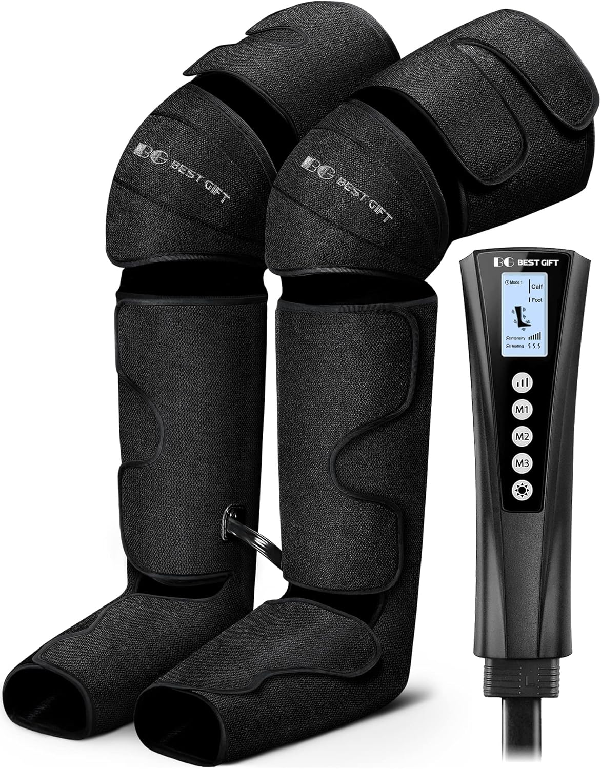 Gifts for Mom, Dad, Men, Women & Loved Ones – Air Compression Leg Massager with Heat – Ideal for Christmas, Mother Day & Father Day – Relieves Muscle Fatigue for Feet, Legs, Calves, Thighs, and Knees