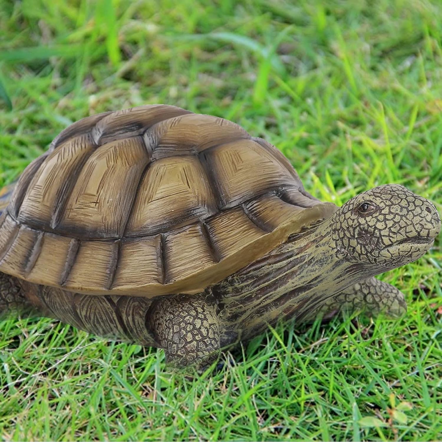 Zeroupshop Brown Turtle Sculpture, Outdoor Garden Tortoise Animal Sea Ornament Decoration, Realistic Garden Turtle Ornament