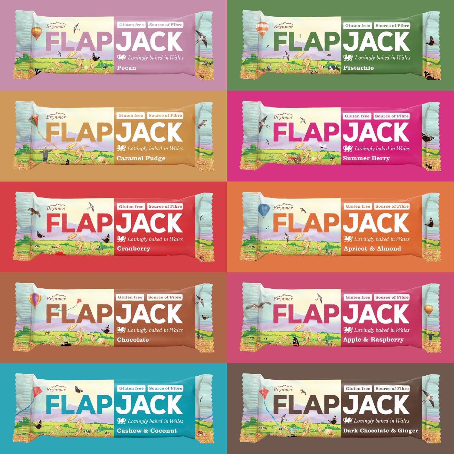 Brynmor Gluten Free Flapjacks Mixed Case Selection (20 x 80g)