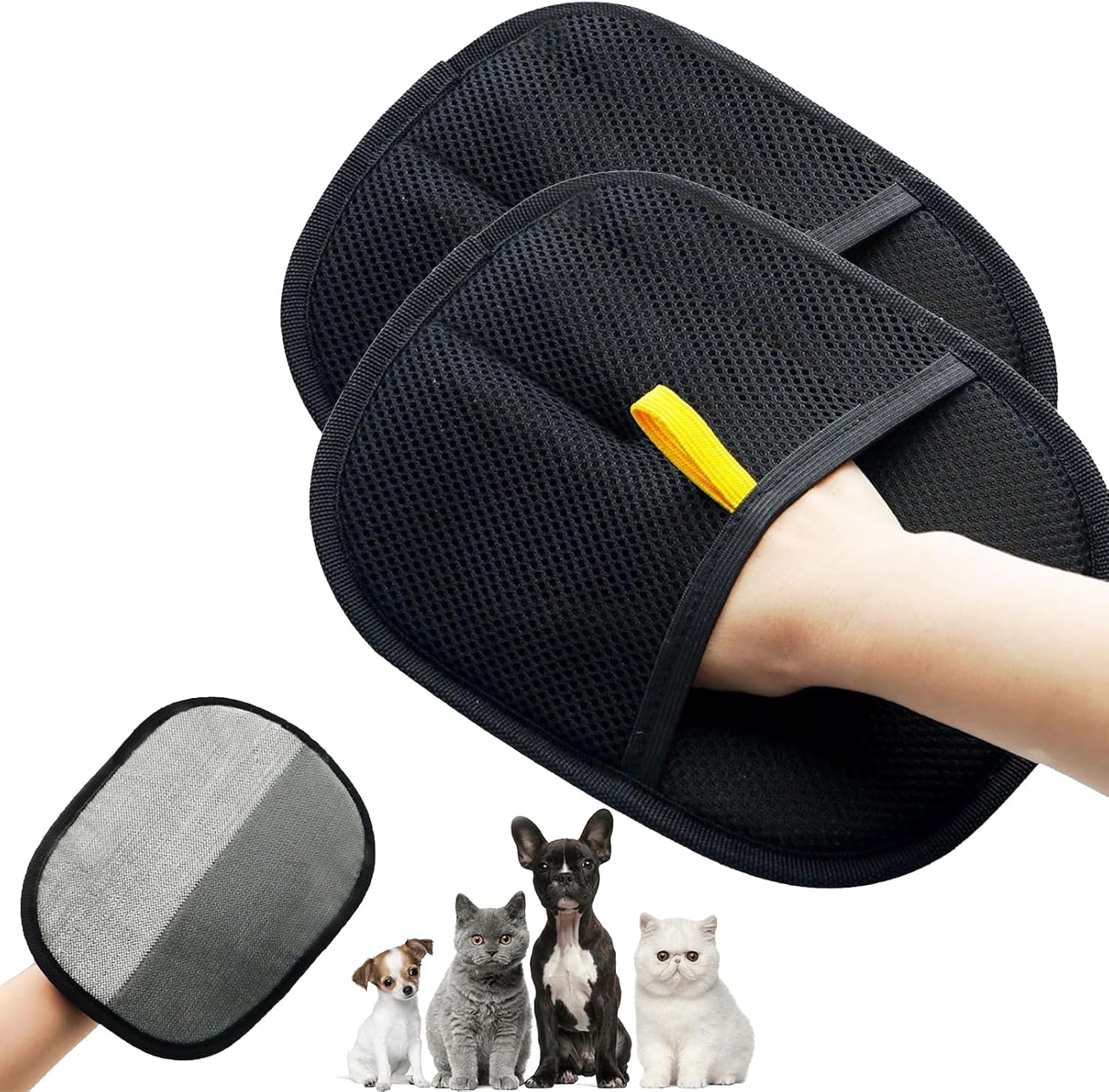 2pcs Celery Pets Pet Hair Removal Gloves,Double Sided Grooming Gloves for Dogs and Cats,Electrostatic Pet Hair Remover Mitts, Reusable Hair Cleaning Glove for Carpet,Sofas and Clothes