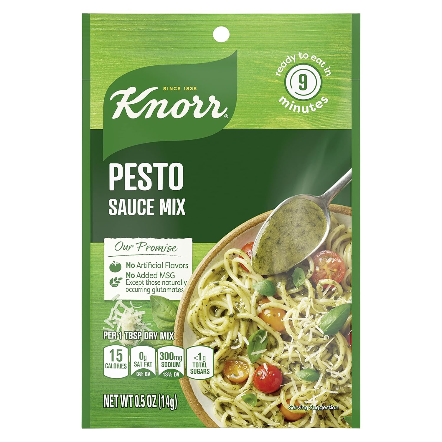 Knorr Sauce Mix Pesto Pasta Sauce For Simple Meals and Sides No Artificial Flavors, No Added MSG 0.5 oz
