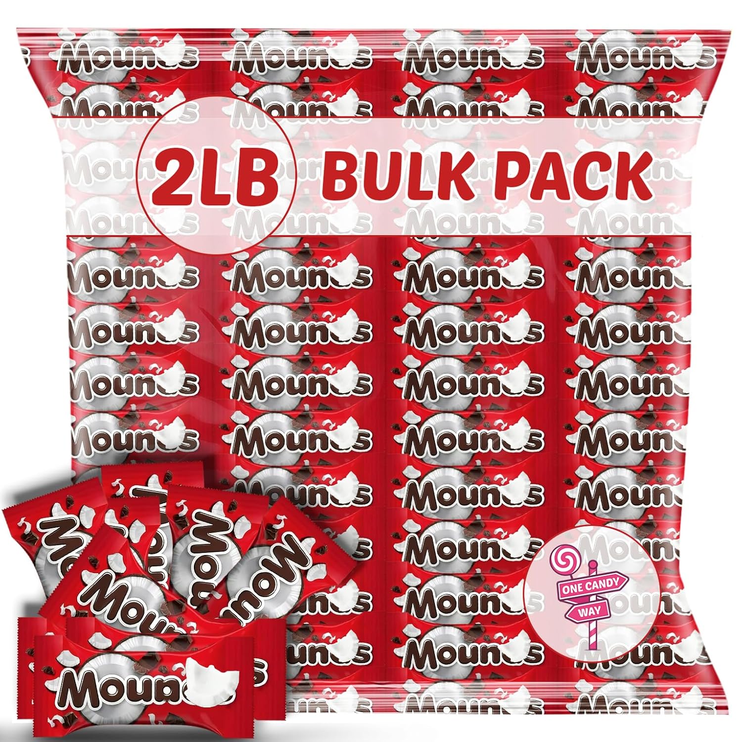 Bulk Pack Coconut Chocolate Candy – 2 LB Bite-Sized Dark Chocolate Chewy Coconut Bars – Individually Wrapped for Freshness – Ideal for Party Favors, Candy Buffets, Goodie Bags, Holiday Gifting, Events & Office Snacks