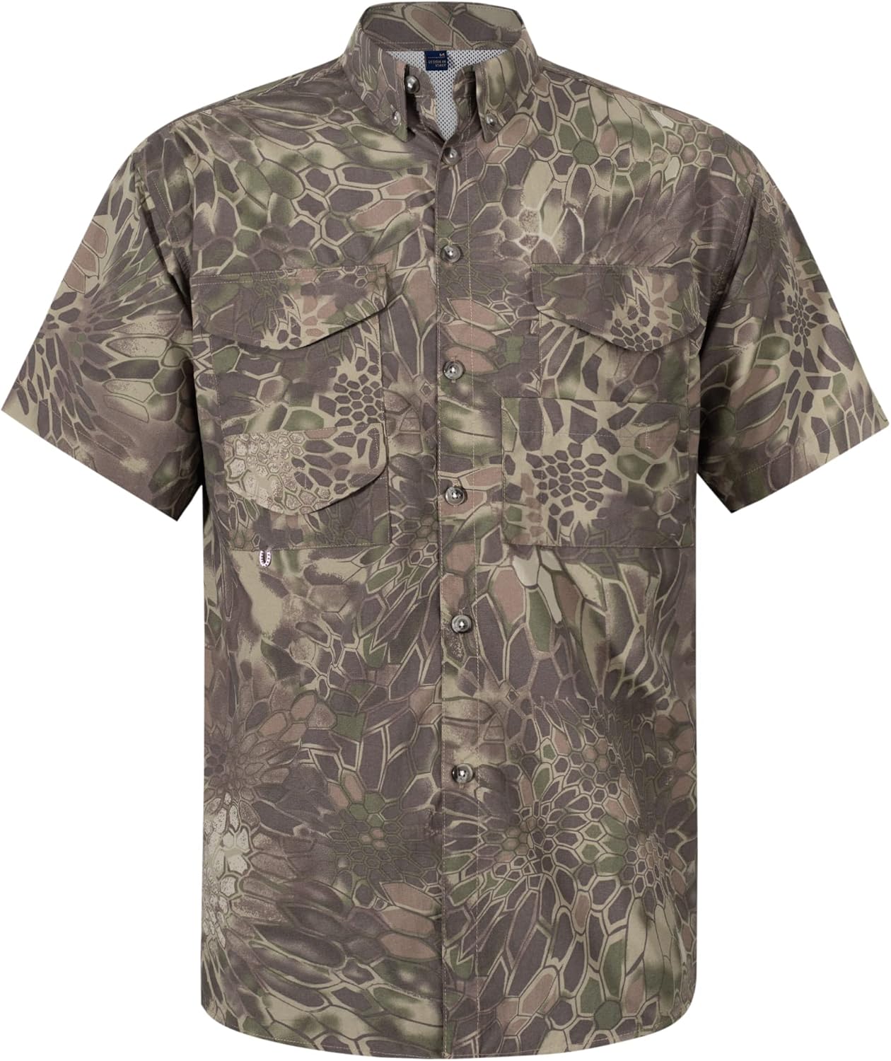 Alimens & Gentle Mens Short Sleeve Fishing Shirt Camouflage Quick Dry Outdoor Sun Protection Shirts