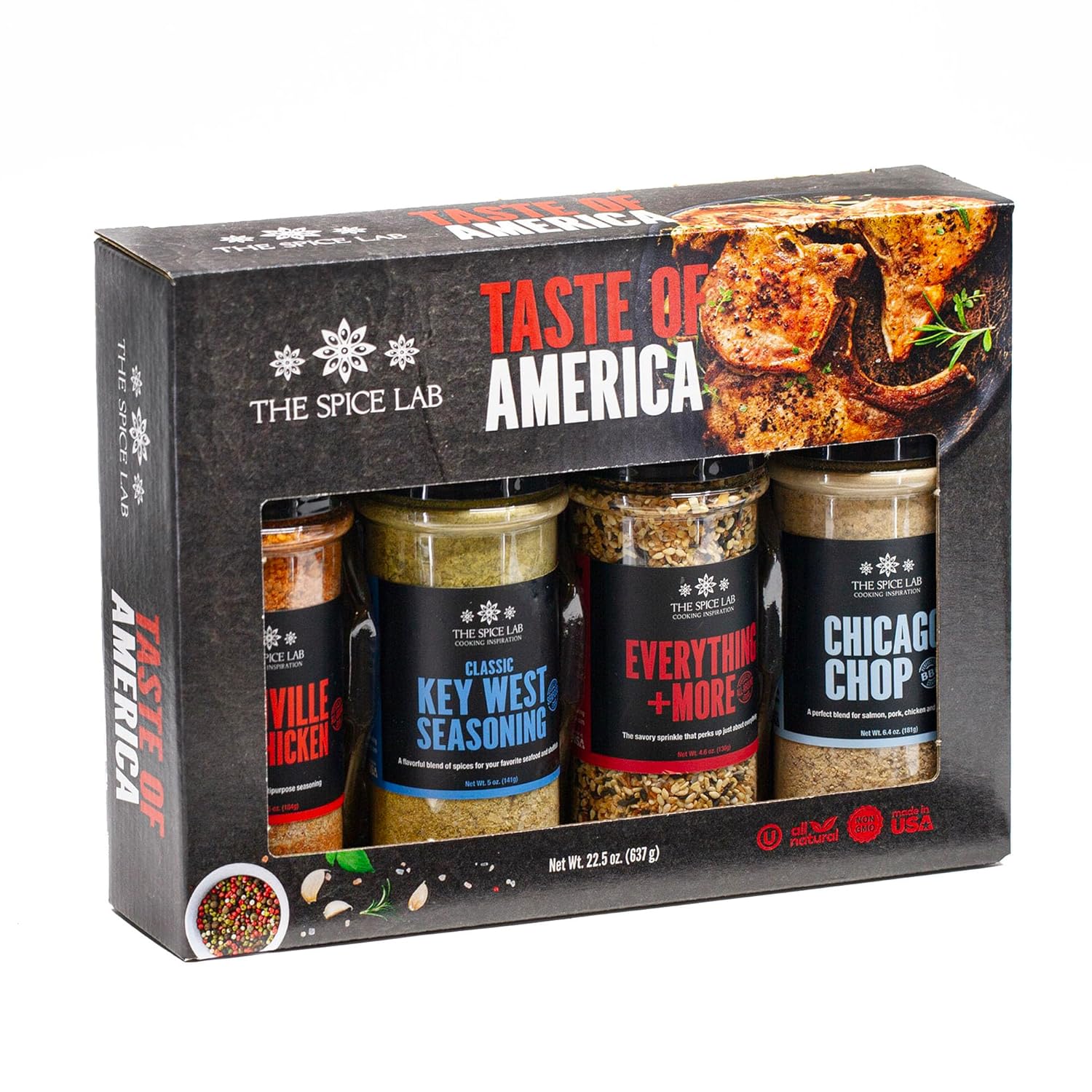 The Spice Lab Taste of America Spices and Seasonings Ultimate Grilling Set - Gift Kit for Cooking, Air Fryers & Men - Made in the USA