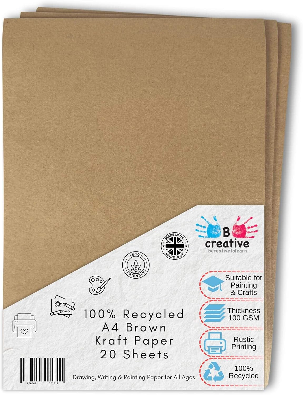 A4 Recycled Kraft Paper 100gsm 20 Sheets