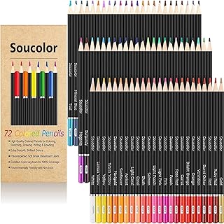 Soucolor 72-Color Colored Pencils for Adult Coloring Books, Back to School Supplies, Soft Core, Artist Drawing Sketching Pencils Set, Art Supplies Kit Gifts for Kids Teens Beginners Blending Shading