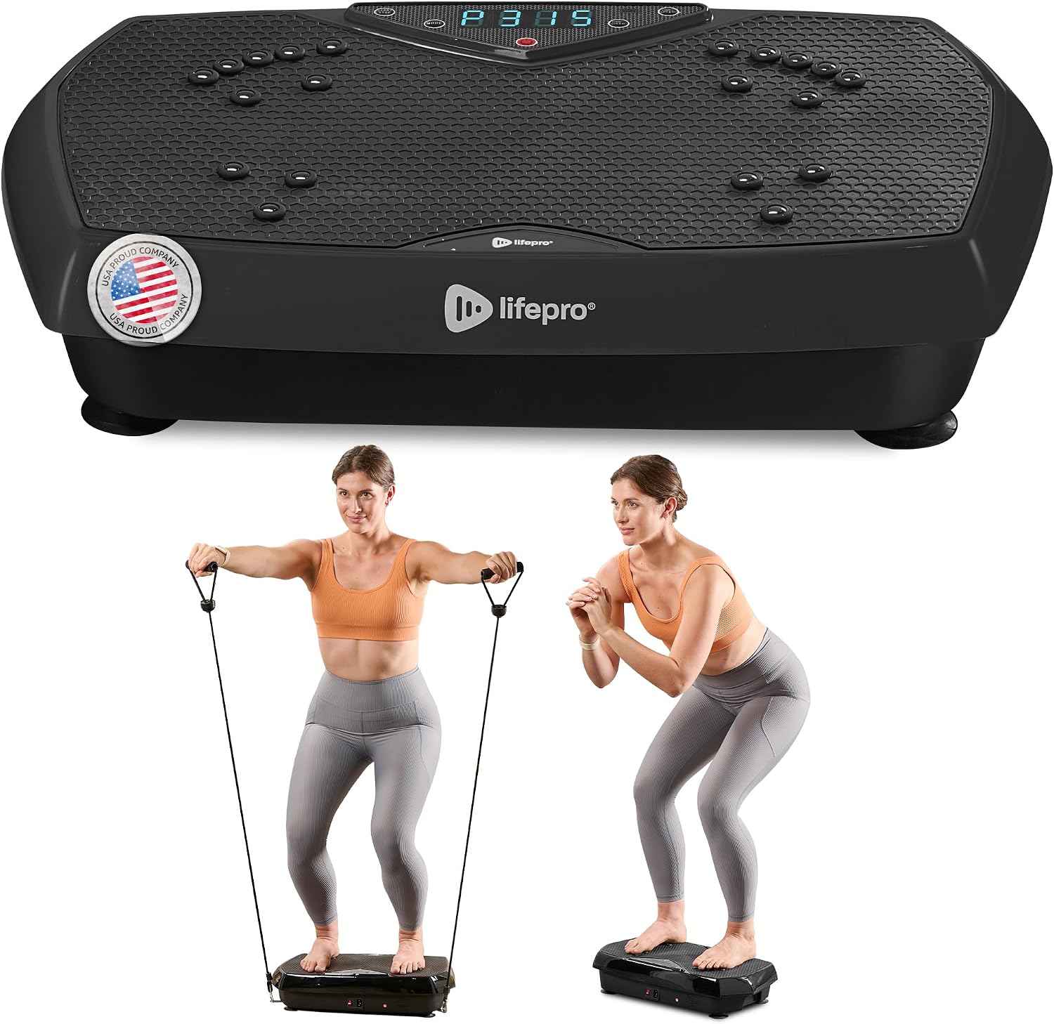 LifePro Vibration Plate Exercise Machine - Hexaplate Acupressure Vibration Plate for Lymphatic Drainage & weight loss - Comes with 150W Quiet Motor, 120 Speed Settings & 150 KG Weight Capacity