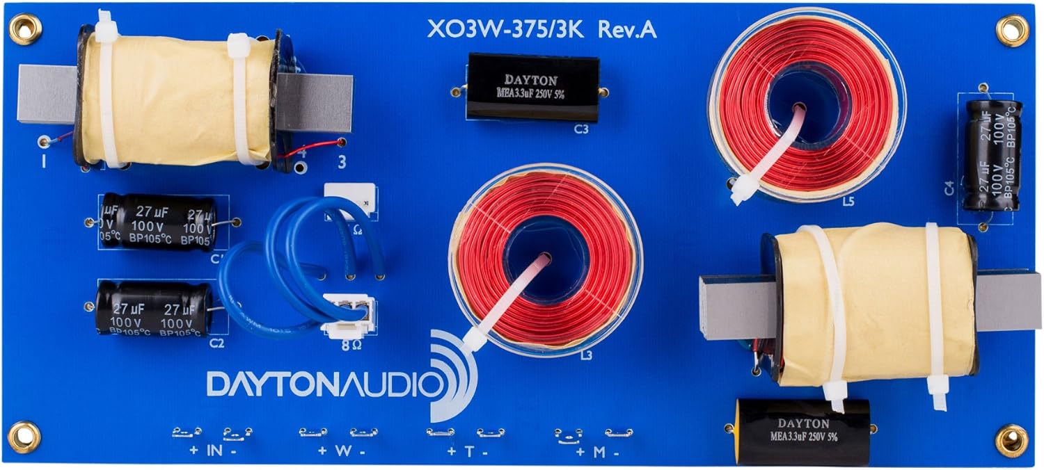 Dayton Audio XO3W-375/3K 3-Way Speaker Crossover 375/3,000 Hz