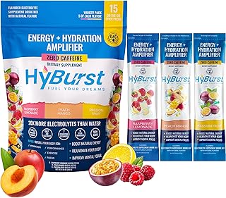 Energy + Hydration Amplifier — Multivitamin Electrolytes Powder Packets — Vitamin D3 K2 — B6 B12 Vitamins Complex — L-Theanine Caffeine Free Energy Drink Powder — 15 Hydration Packets
