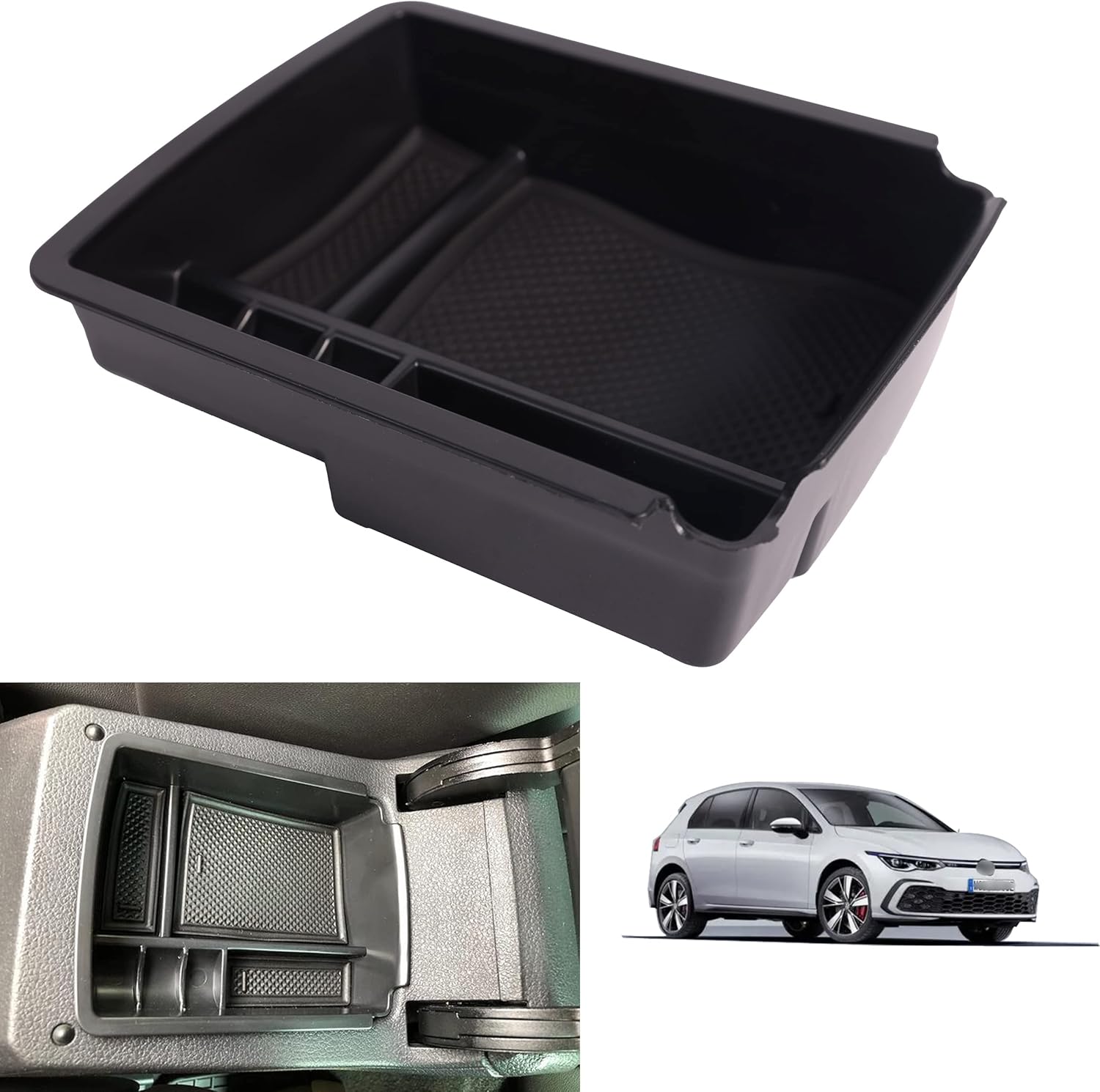 Storage Box Organizer Centre Console Armrest For Golf 7 MK7 7.5 GTI GTE 2013-2019