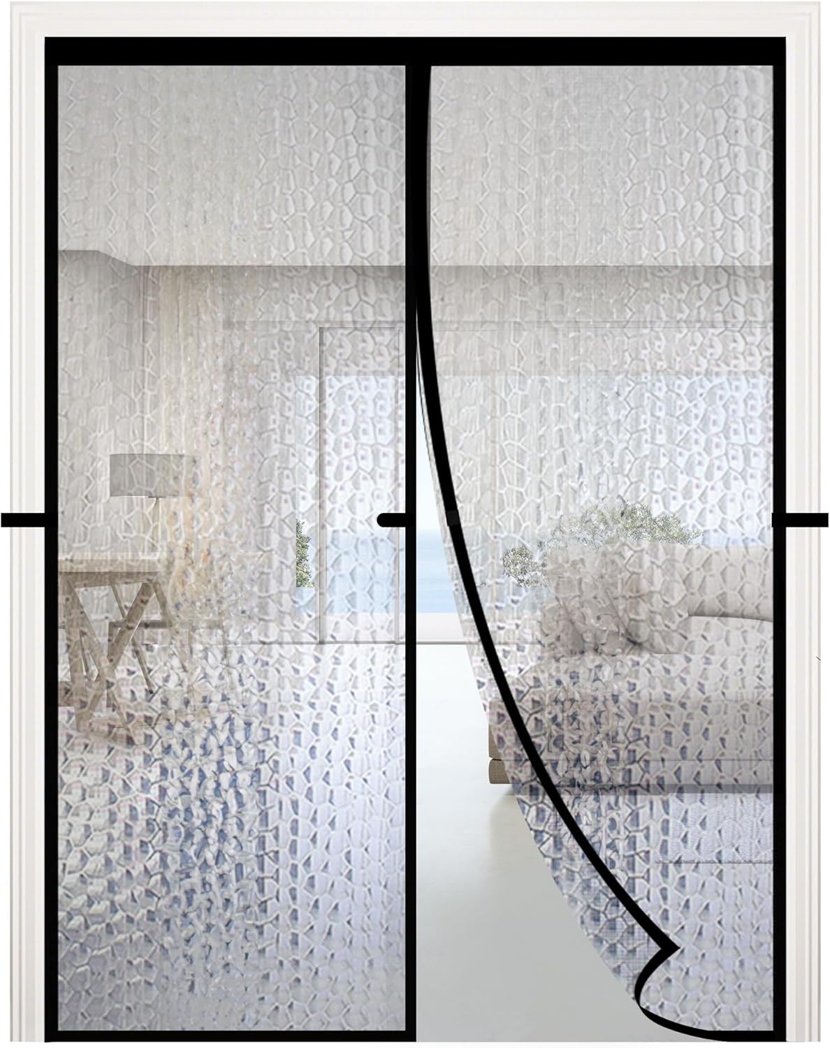 RELIANCER Magnetic Thermal Insulated Door Curtain,Waterproof EVA Door Cover,Fit Doors Size Up to 33"x83",Temperature Protection Insulated Doorway Curtain Partition,Patio Self-Closing Doors Net Screen