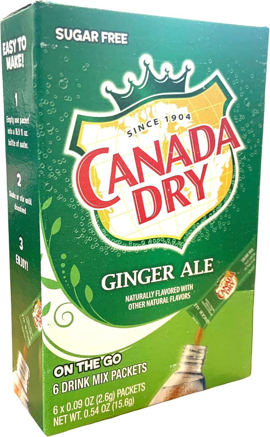 Canada Dry Ginger Ale On The Go Singles 6 Satchets 15.6g | Pack Of 2
